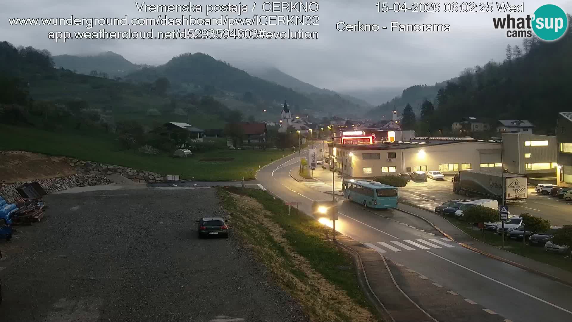 Webcam en direct – Entrée de la ville de Cerkno