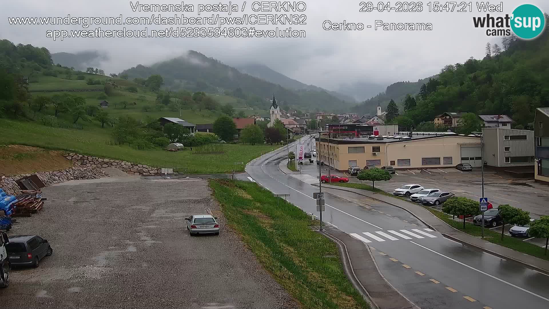 Webcam en direct – Entrée de la ville de Cerkno