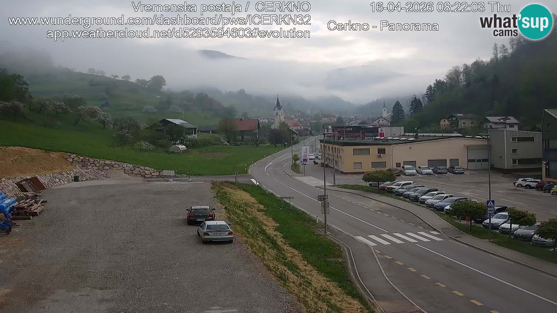 Cerkno entrada a la ciudad Webcam en vivo