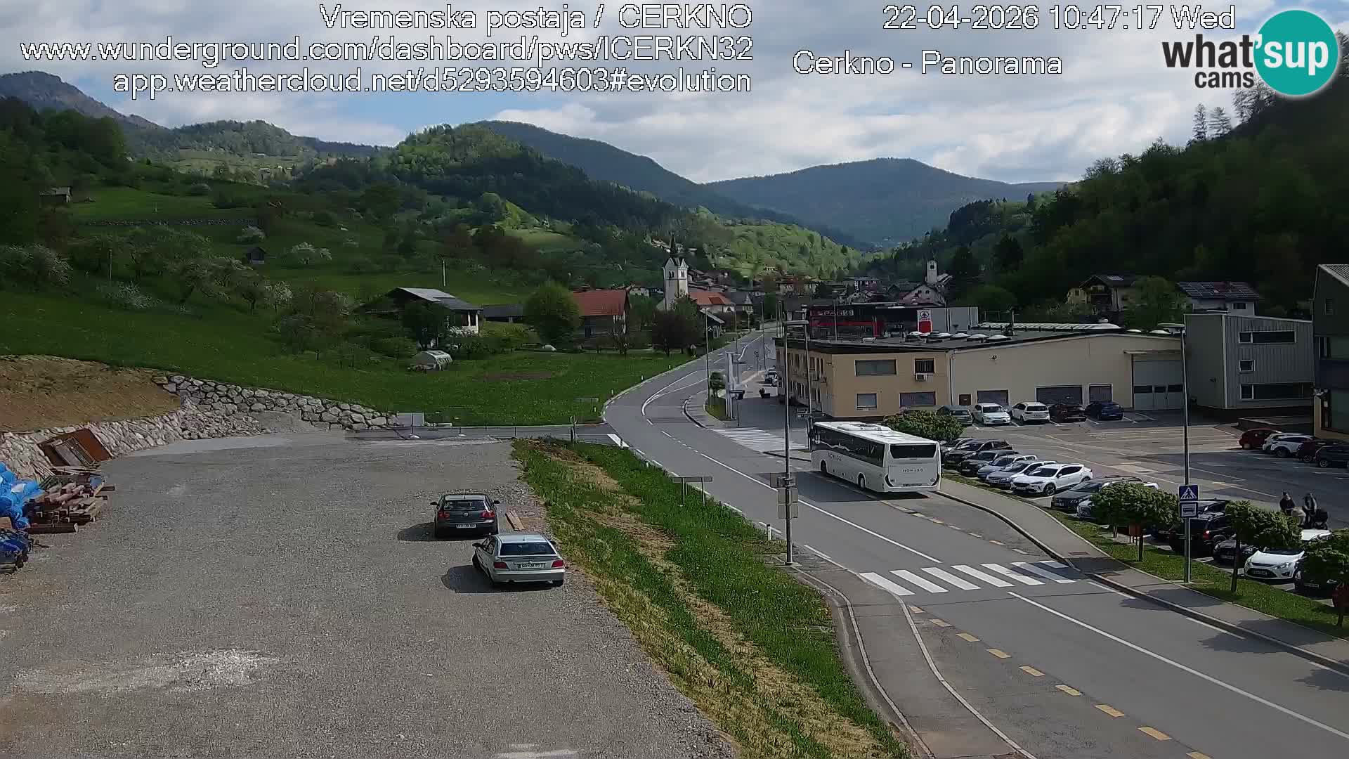 Webcam en direct – Entrée de la ville de Cerkno