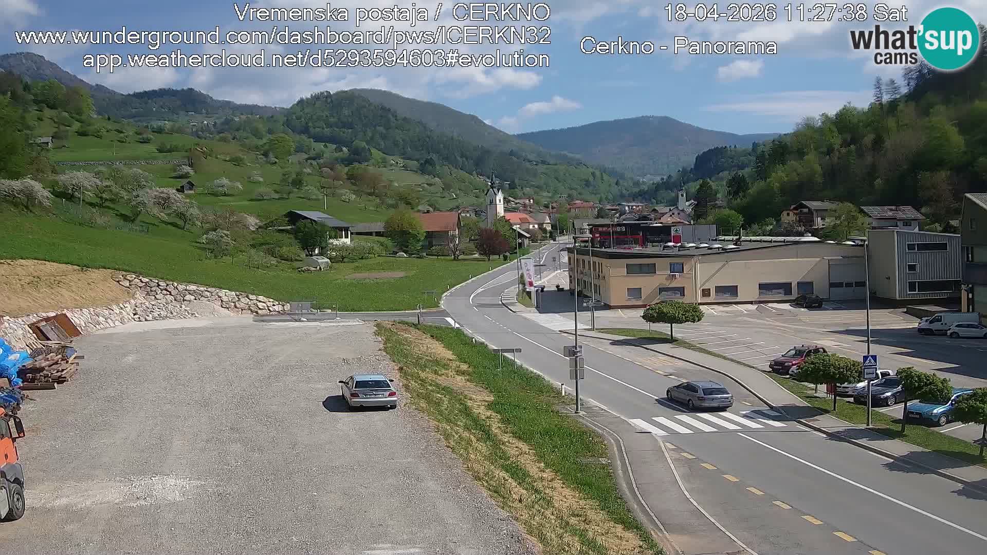 Webcam en direct – Entrée de la ville de Cerkno
