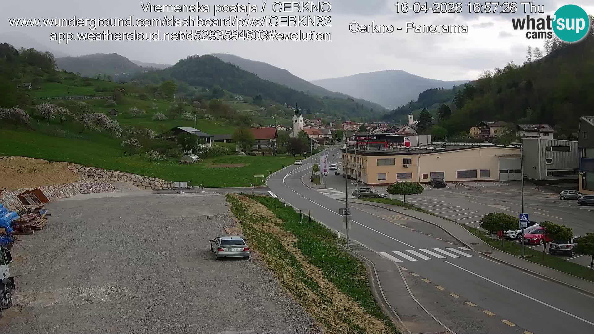 Cerkno city entrance Live Webcam