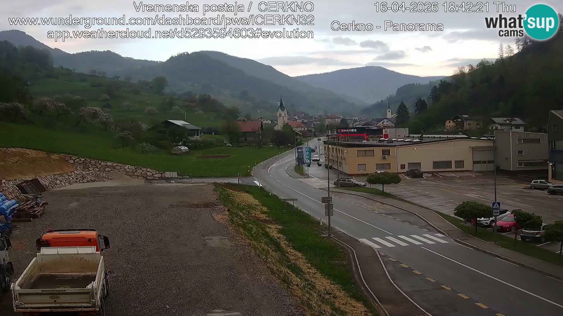 Cerkno city entrance Live Webcam