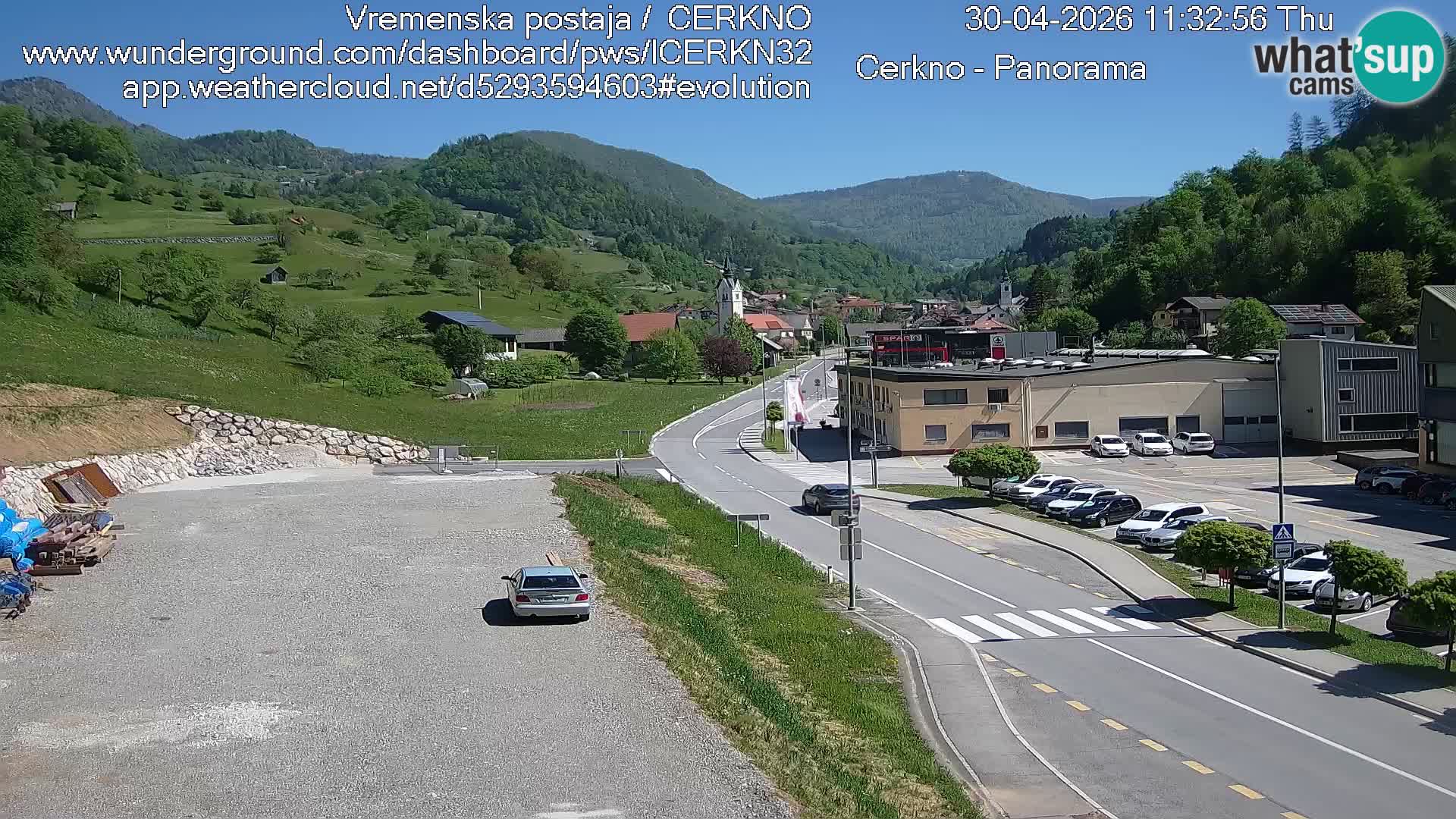 Cerkno city entrance Live Webcam
