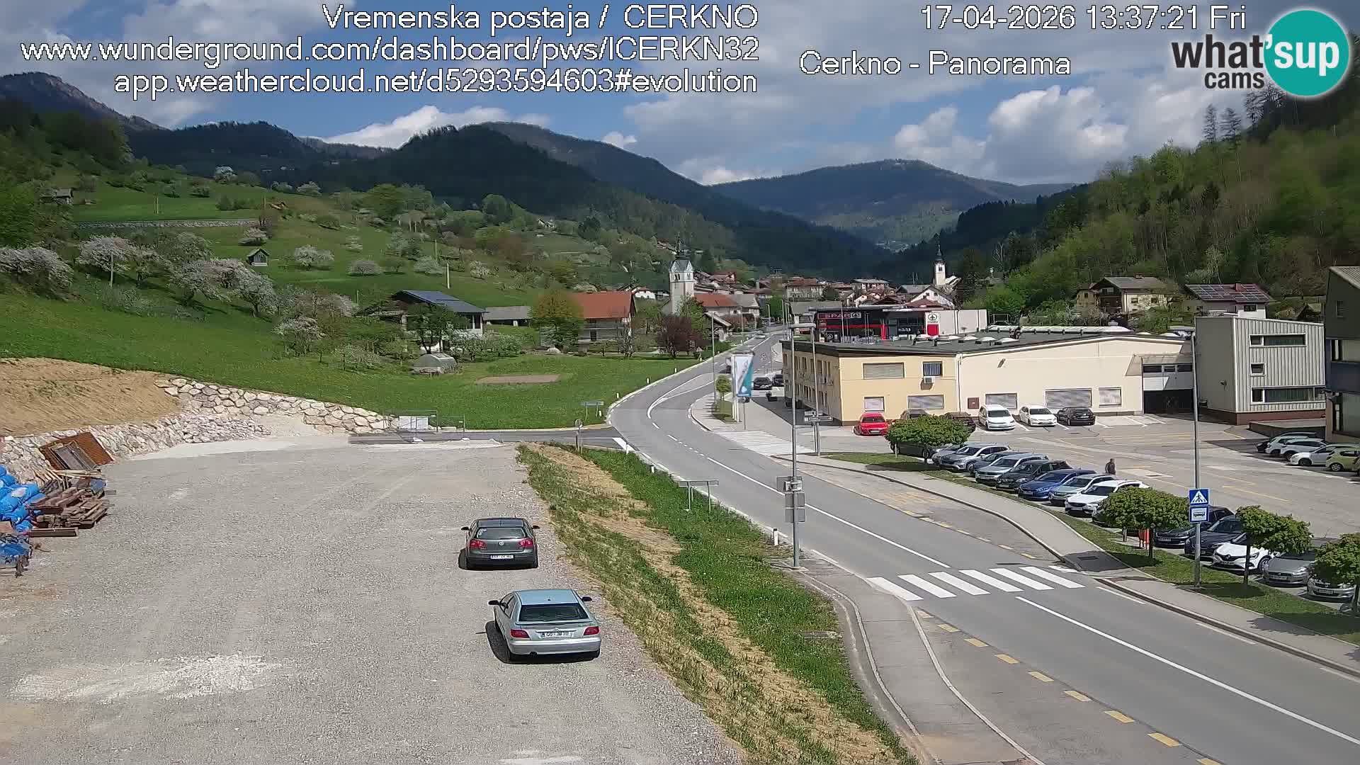 Cerkno city entrance Live Webcam