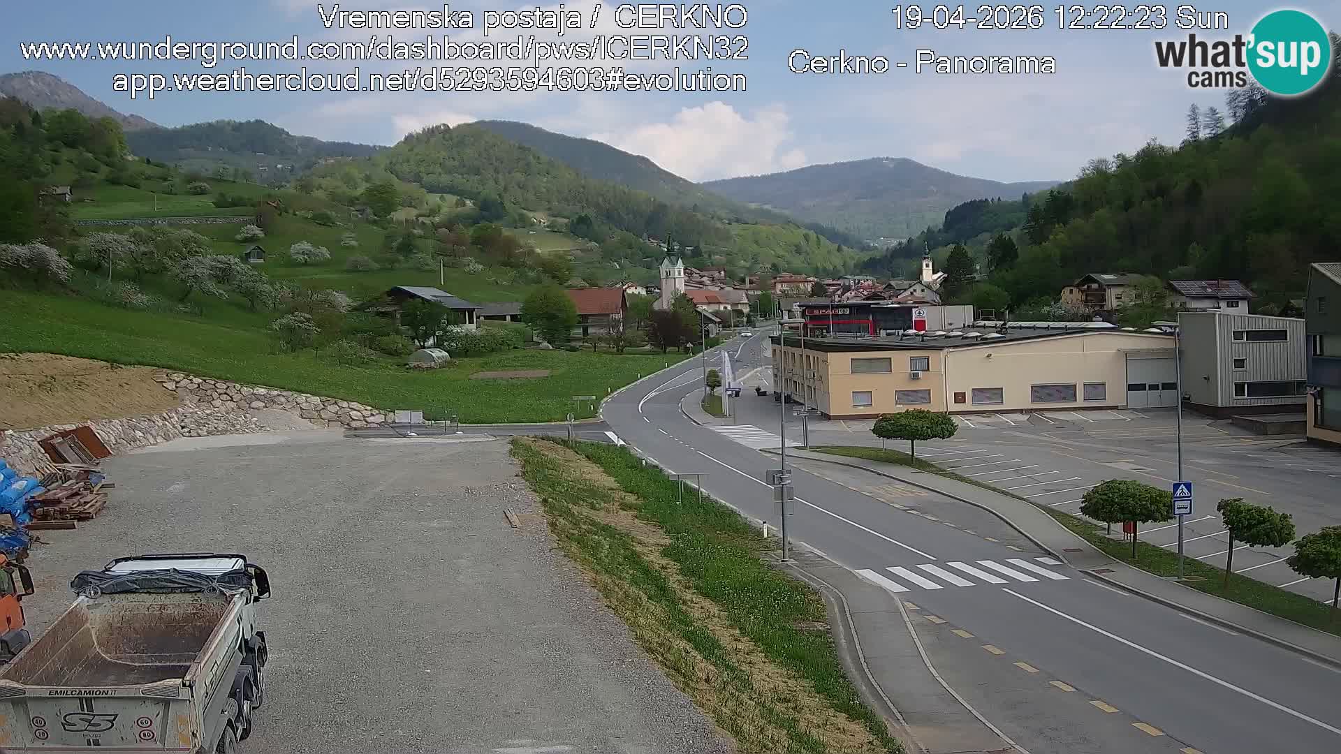 Cerkno city entrance Live Webcam