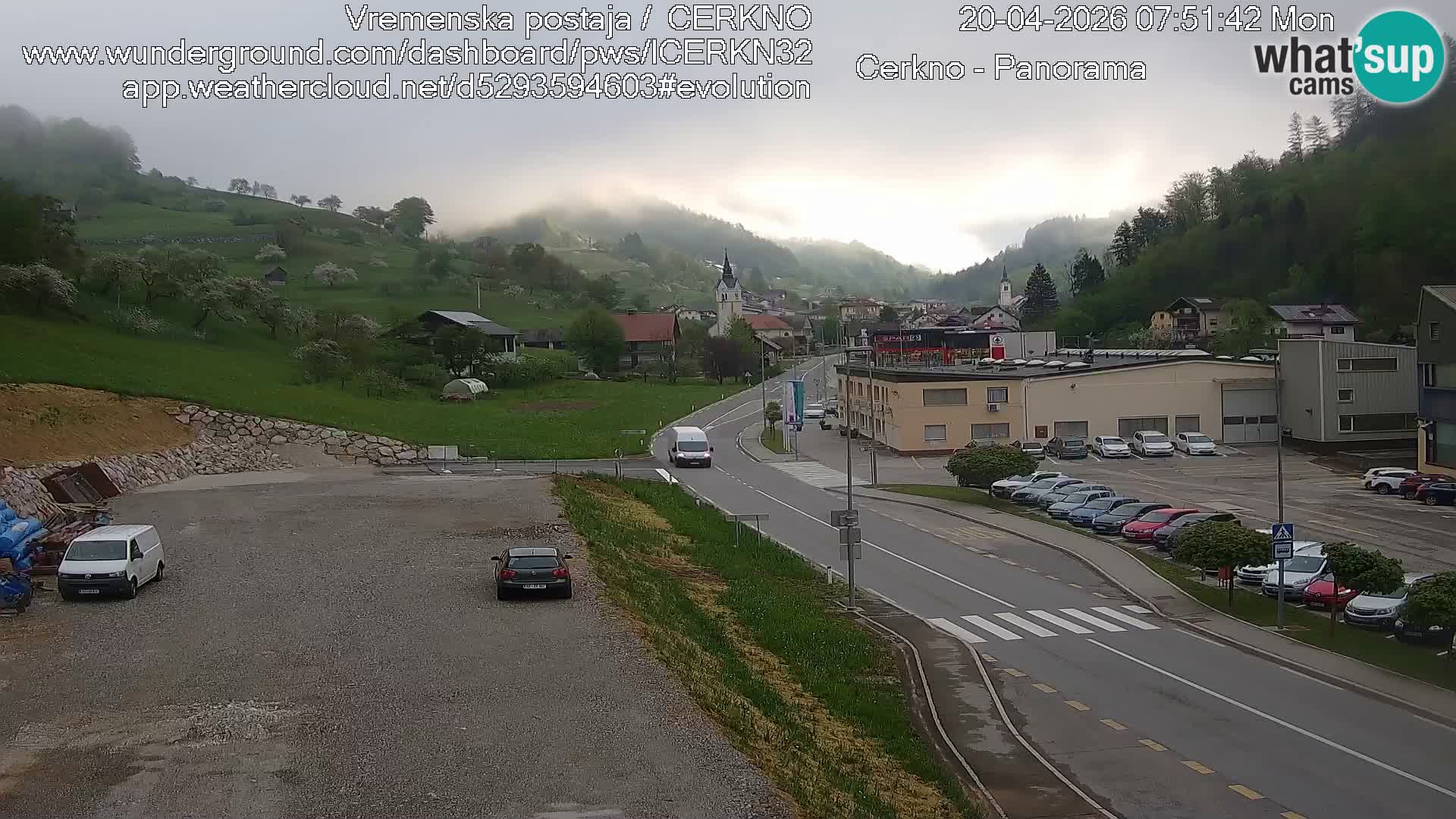 Cerkno city entrance Live Webcam