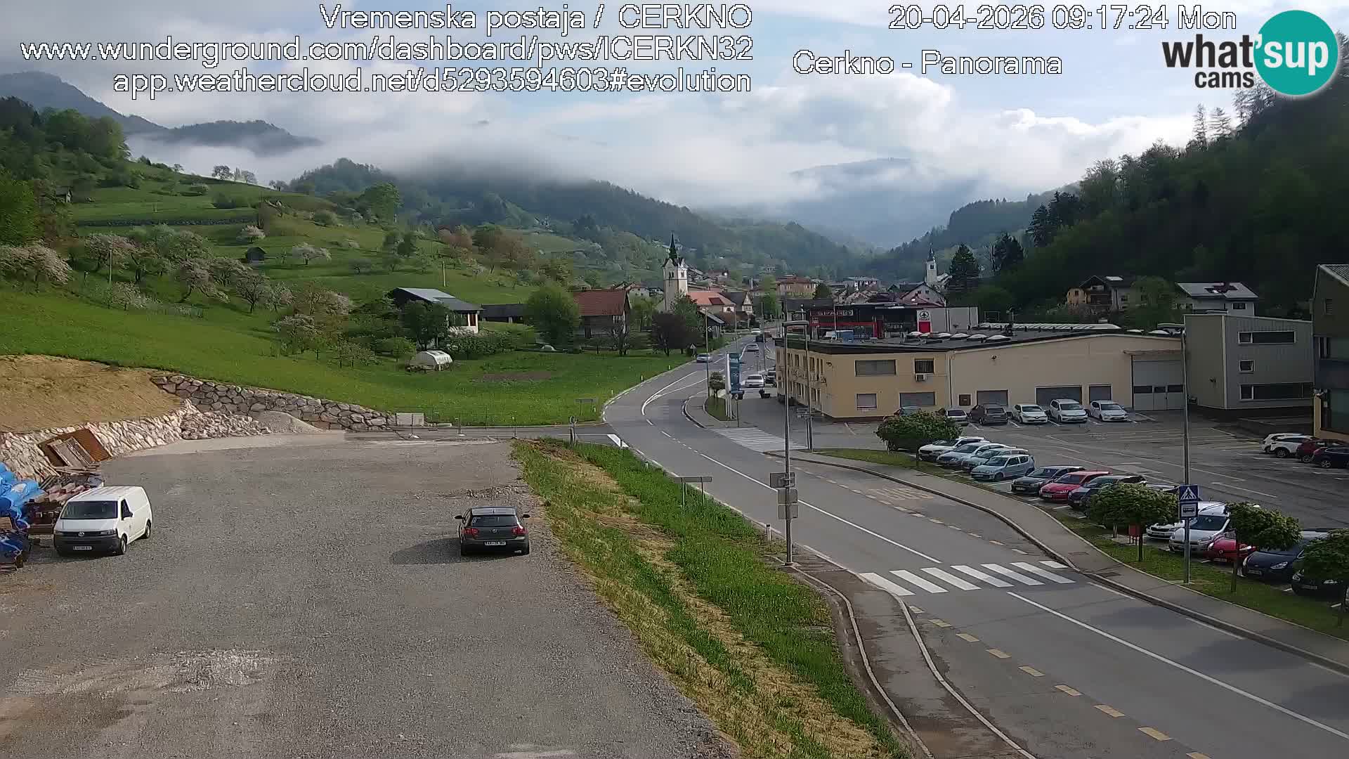 Cerkno city entrance Live Webcam