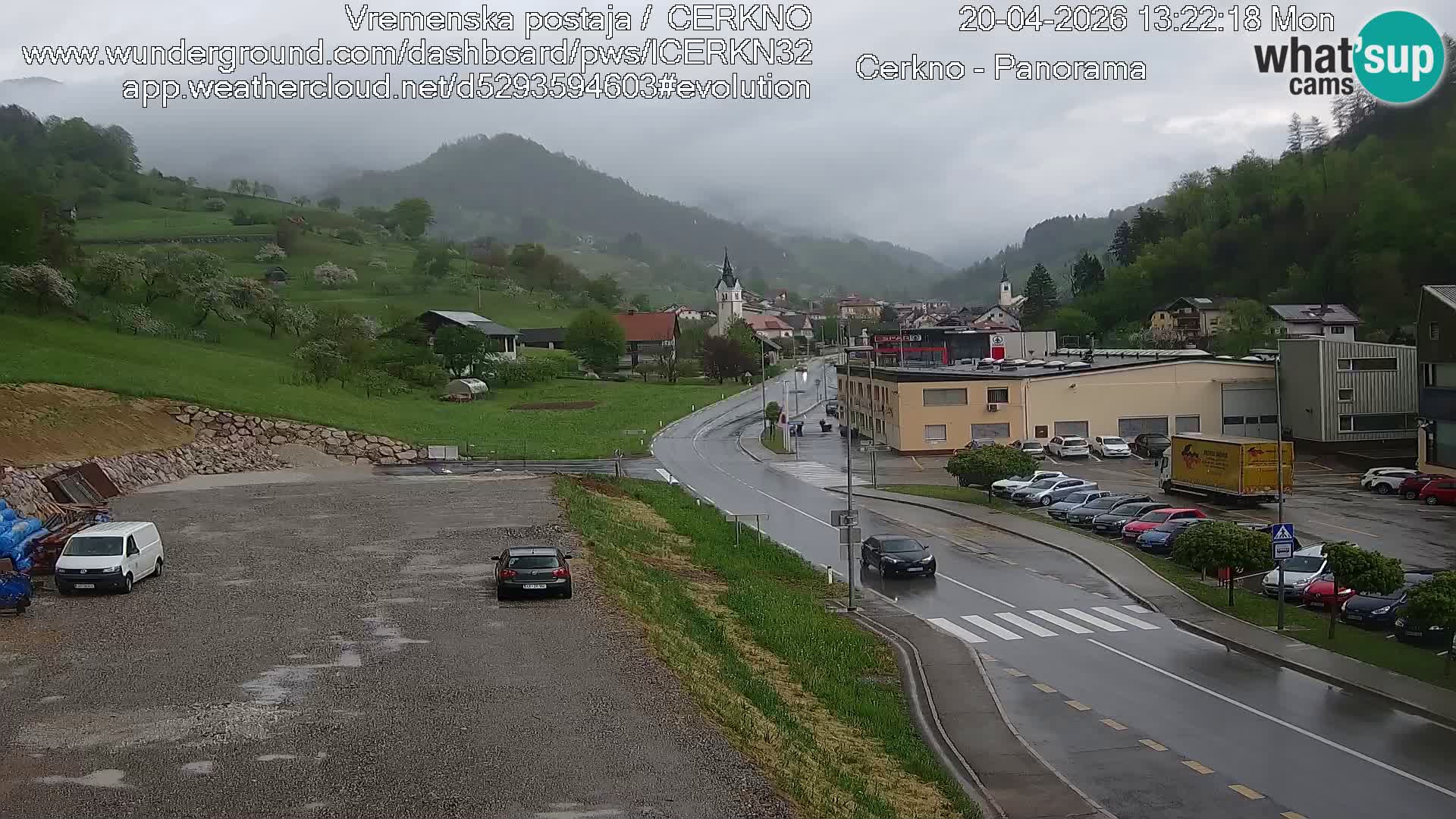 Cerkno city entrance Live Webcam