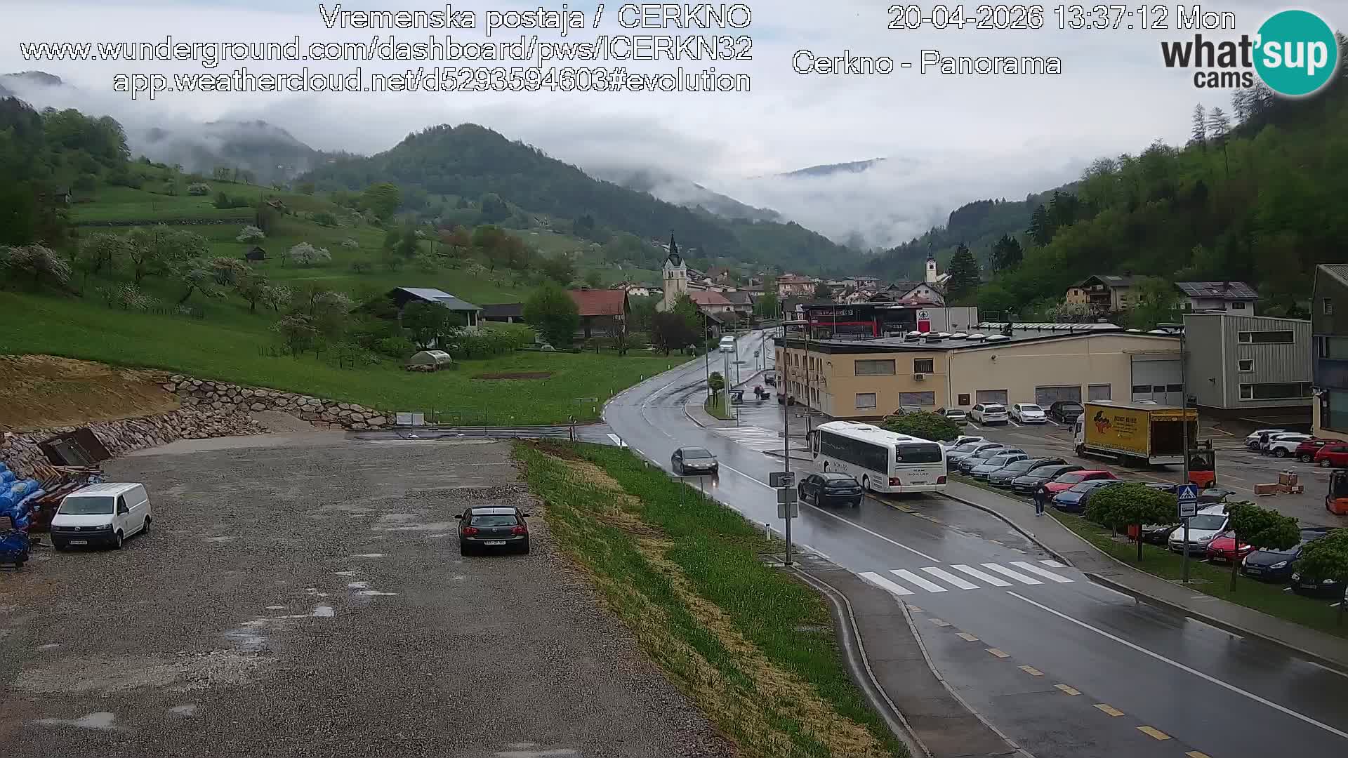 Cerkno city entrance Live Webcam