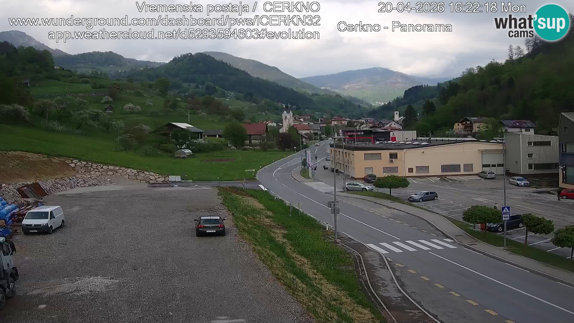 Cerkno city entrance Live Webcam