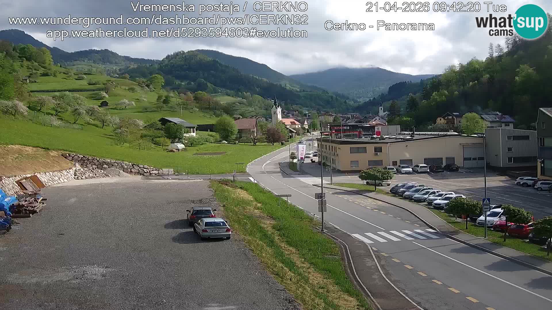 Cerkno city entrance Live Webcam