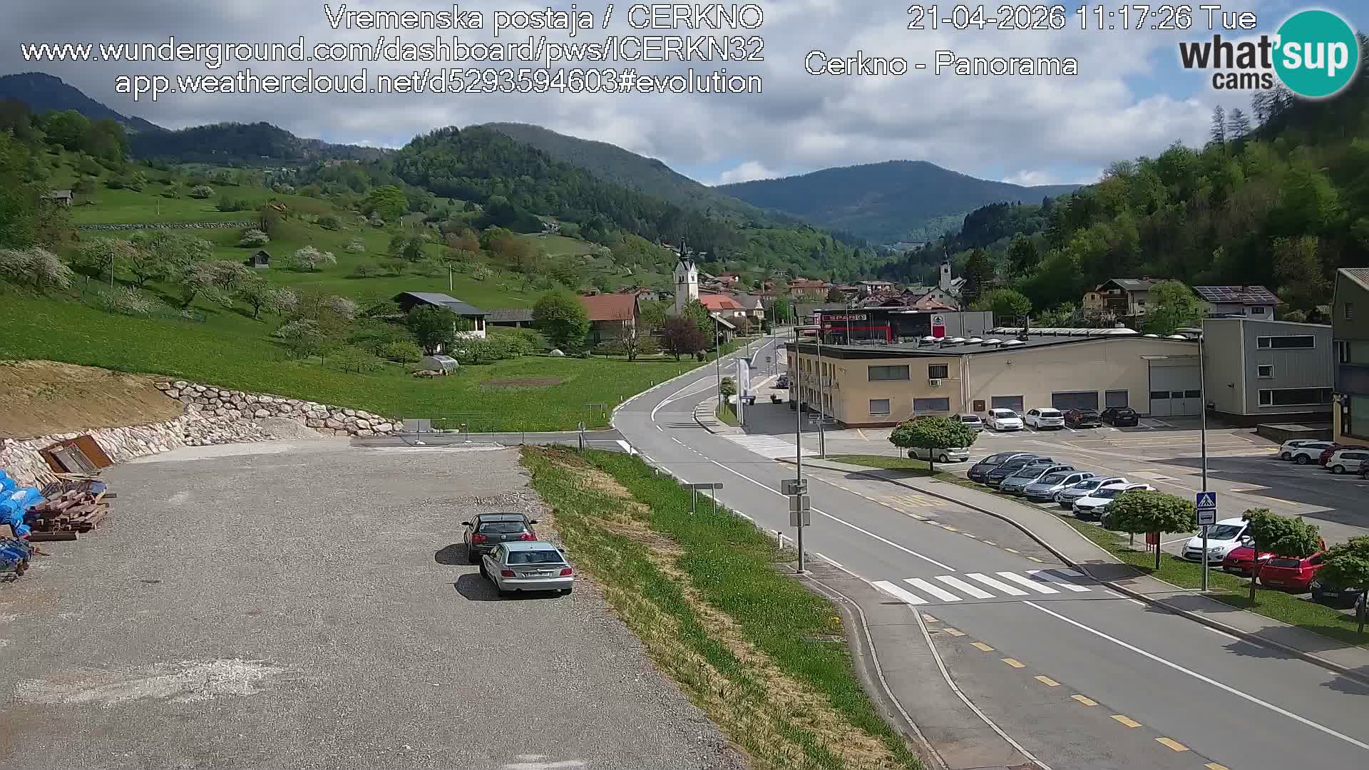 Cerkno city entrance Live Webcam