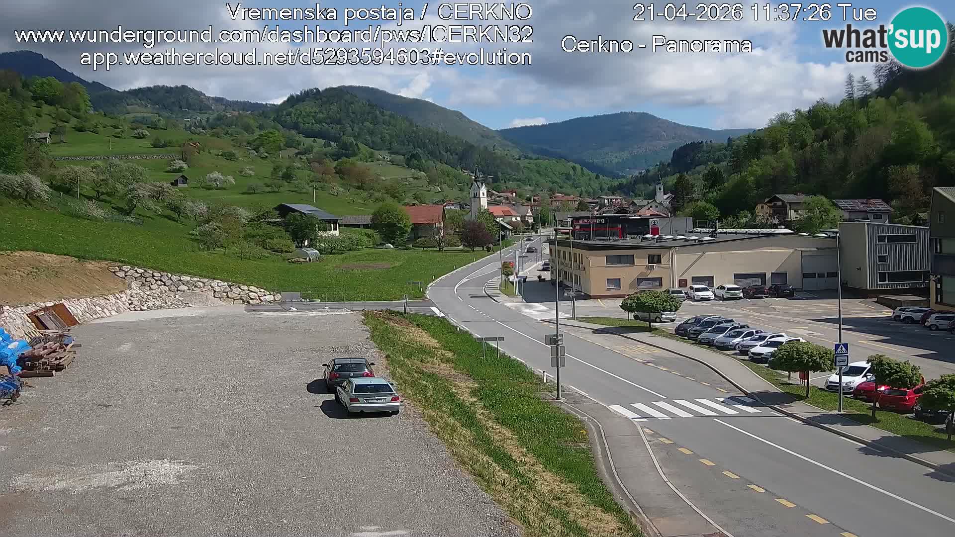 Cerkno city entrance Live Webcam