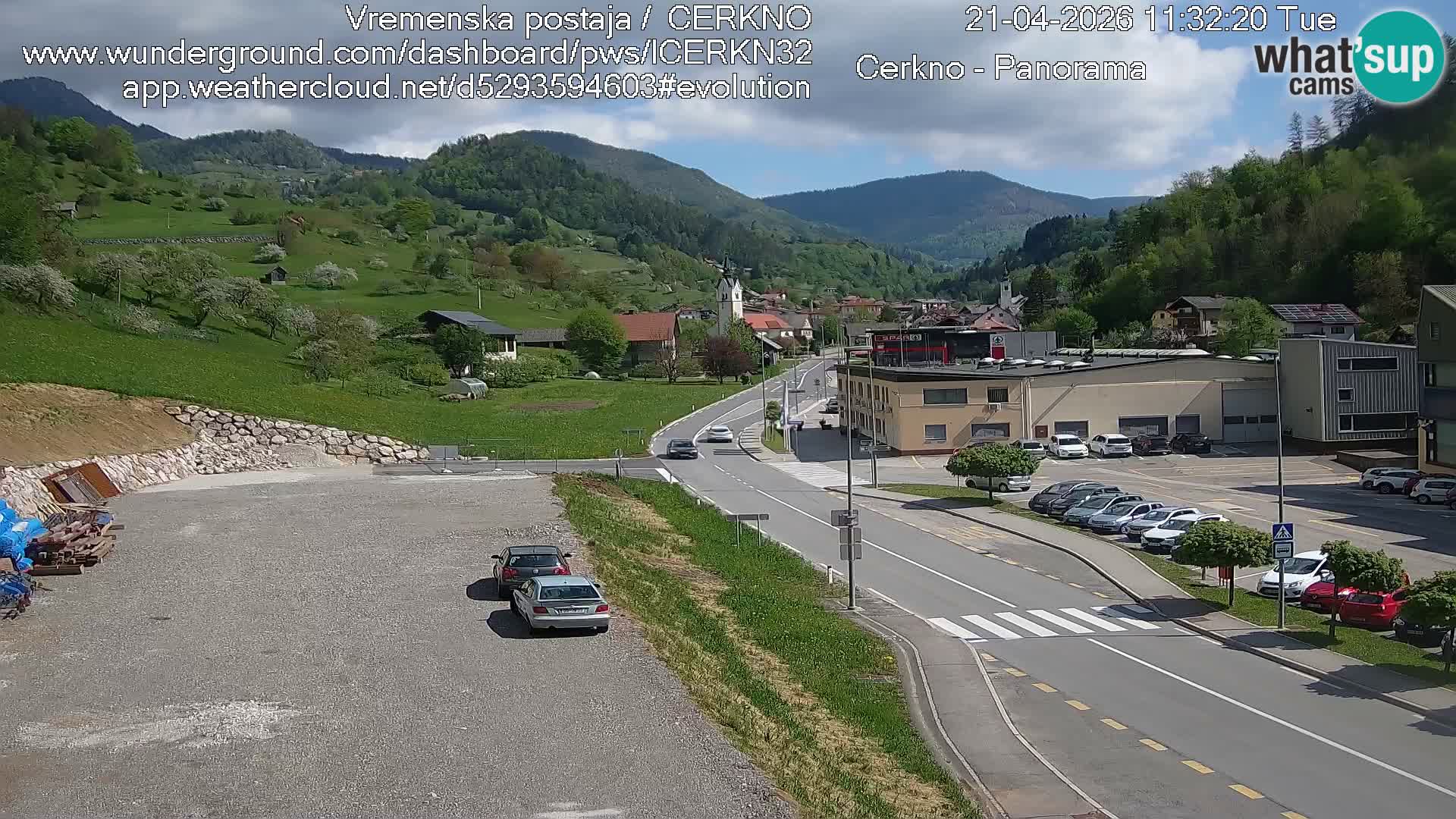Cerkno city entrance Live Webcam