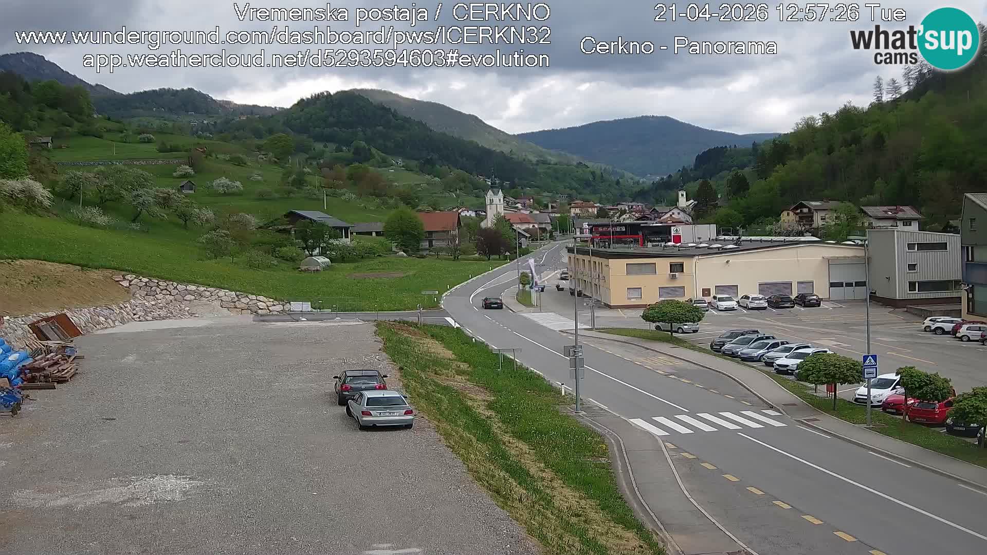 Cerkno city entrance Live Webcam