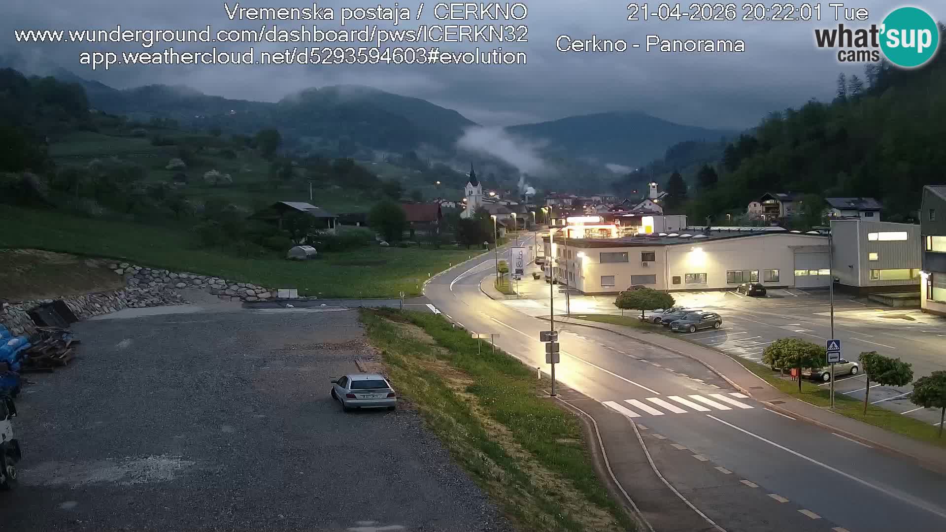 Cerkno city entrance Live Webcam