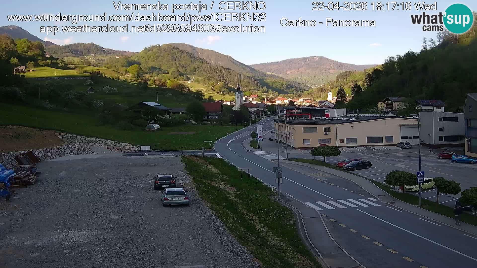 Cerkno city entrance Live Webcam