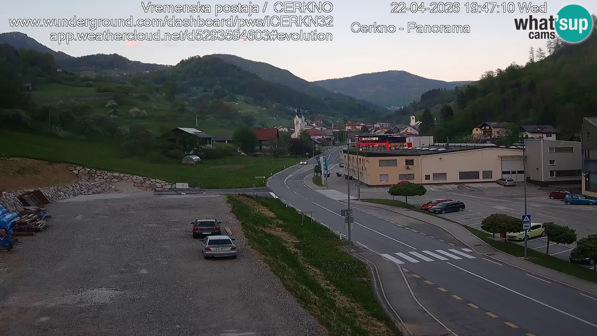Cerkno city entrance Live Webcam