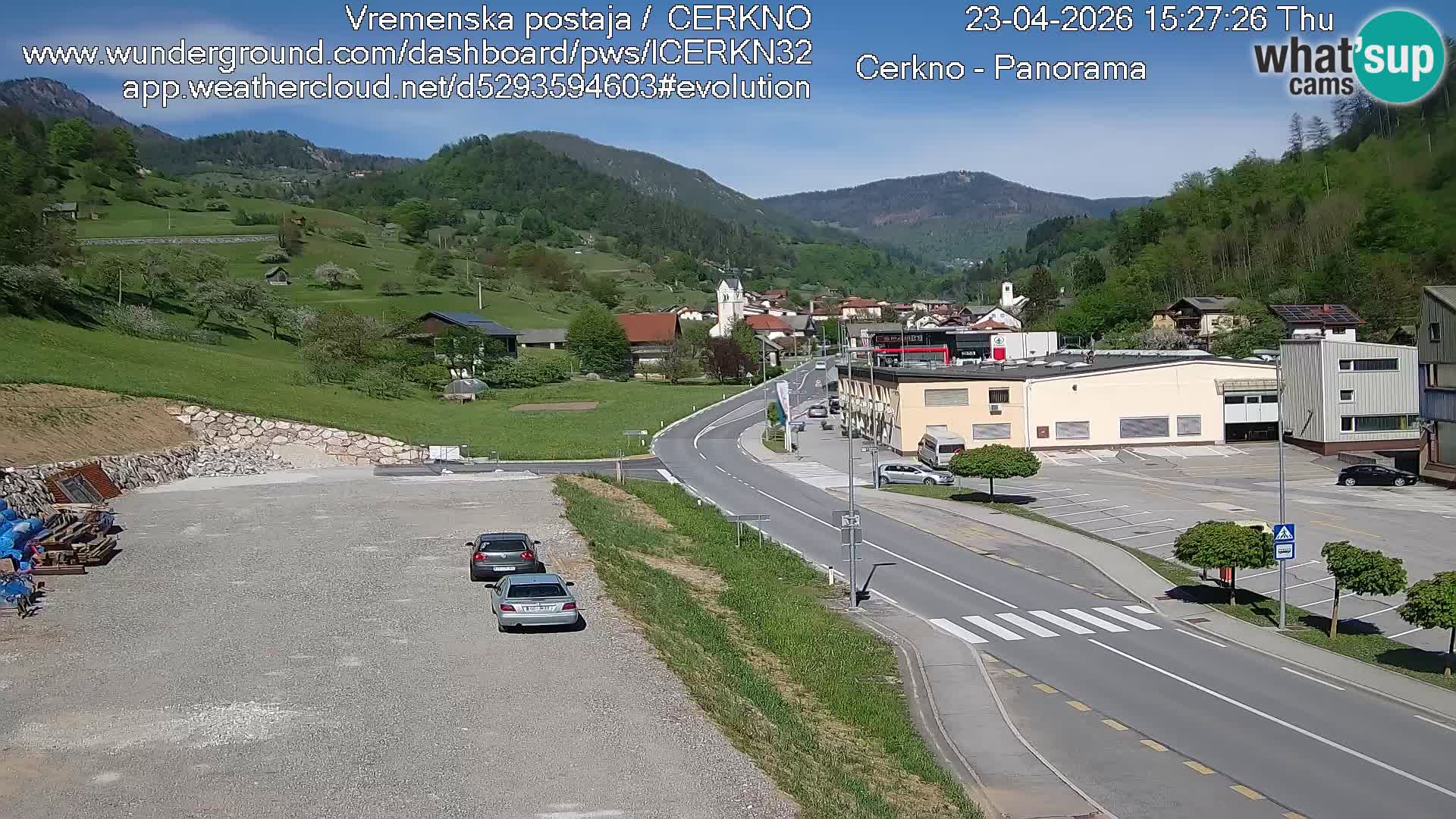 Cerkno city entrance Live Webcam