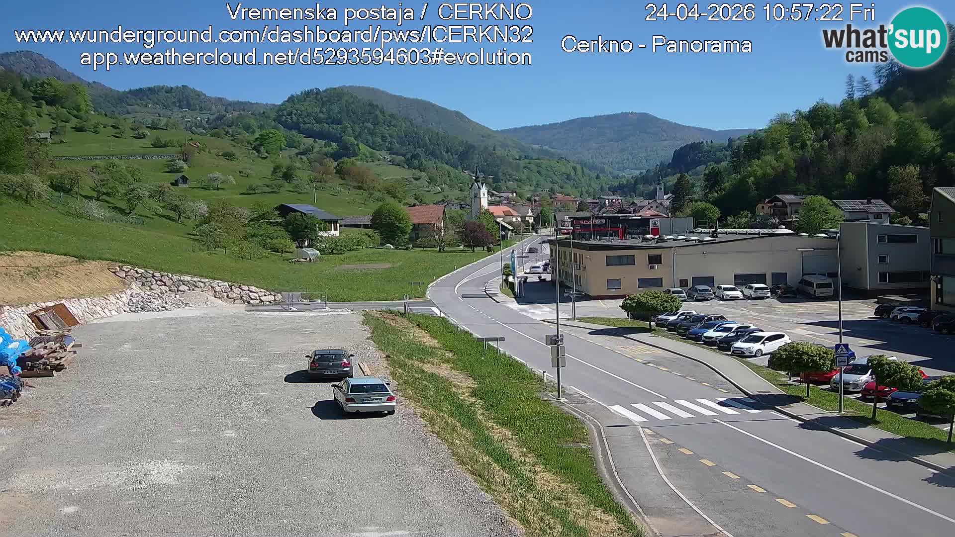 Webcam en direct – Entrée de la ville de Cerkno
