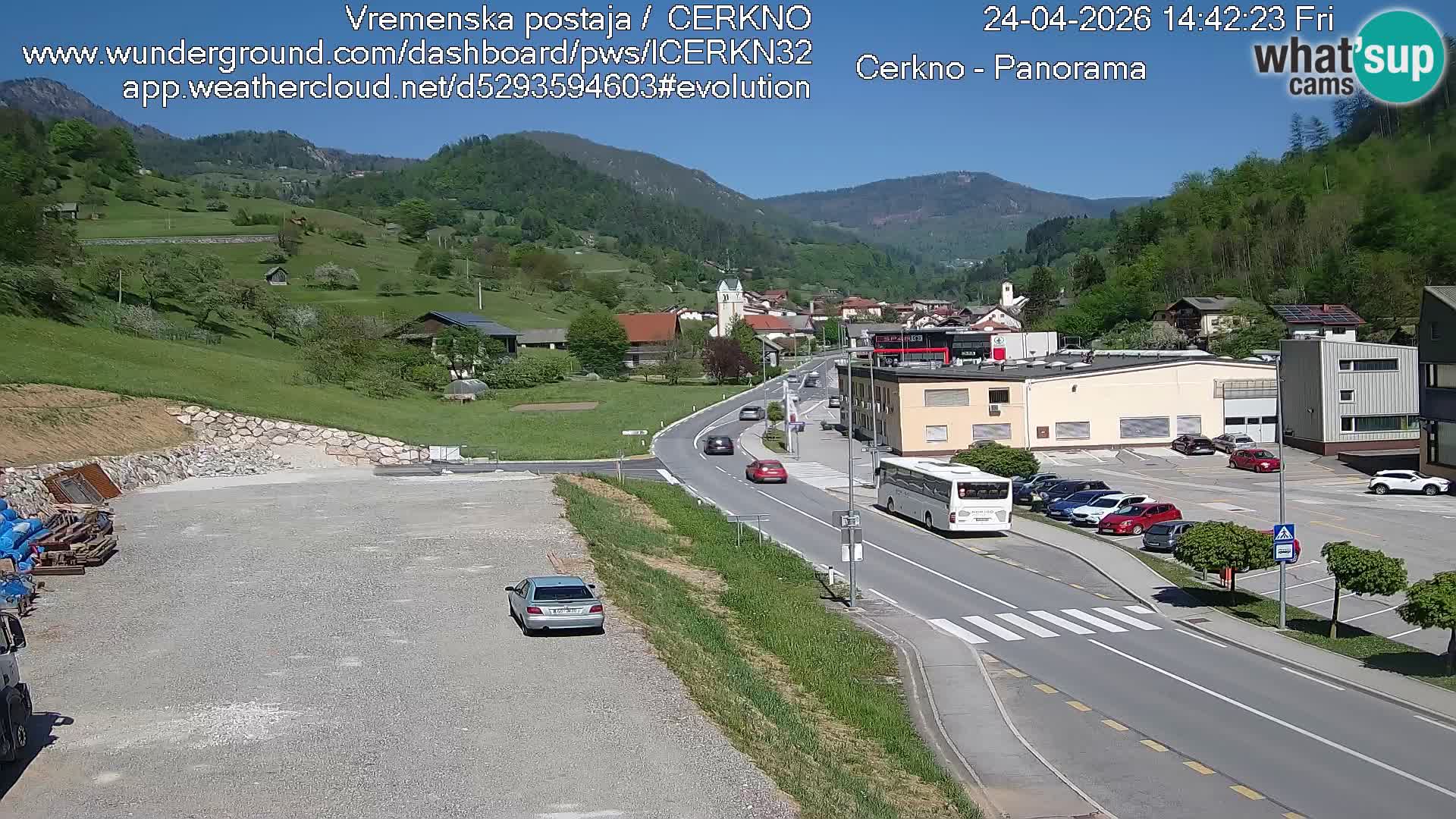 Cerkno city entrance Live Webcam