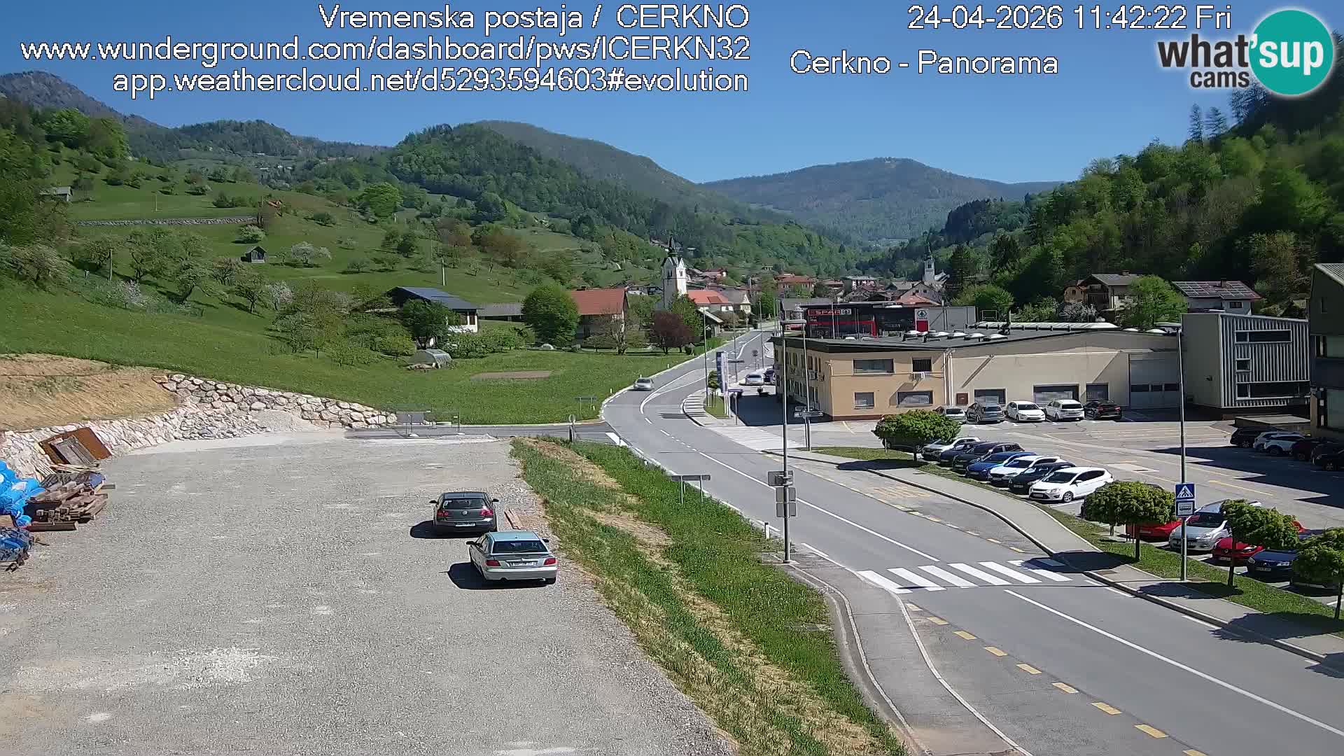 Cerkno city entrance Live Webcam
