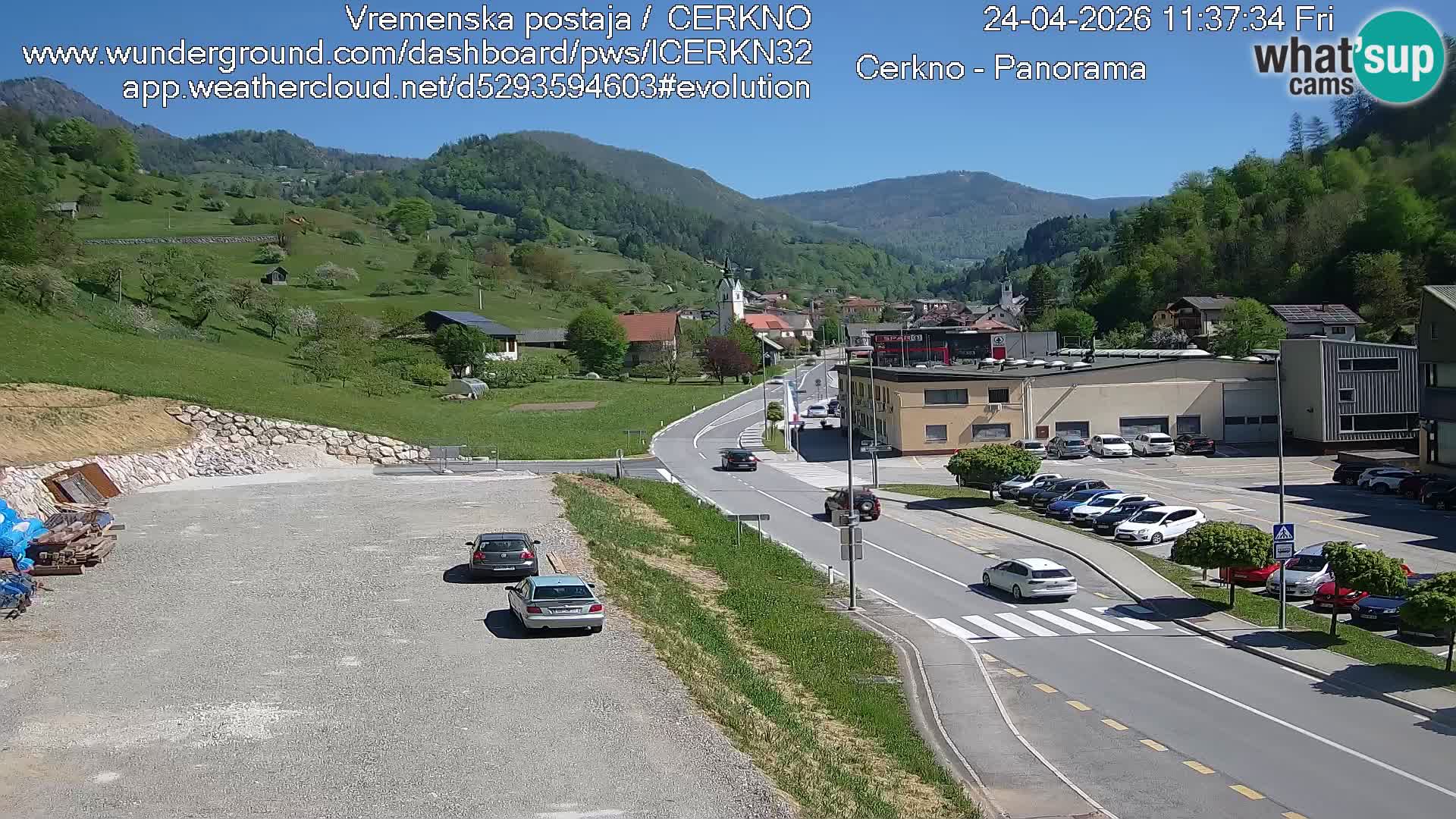Webcam en direct – Entrée de la ville de Cerkno