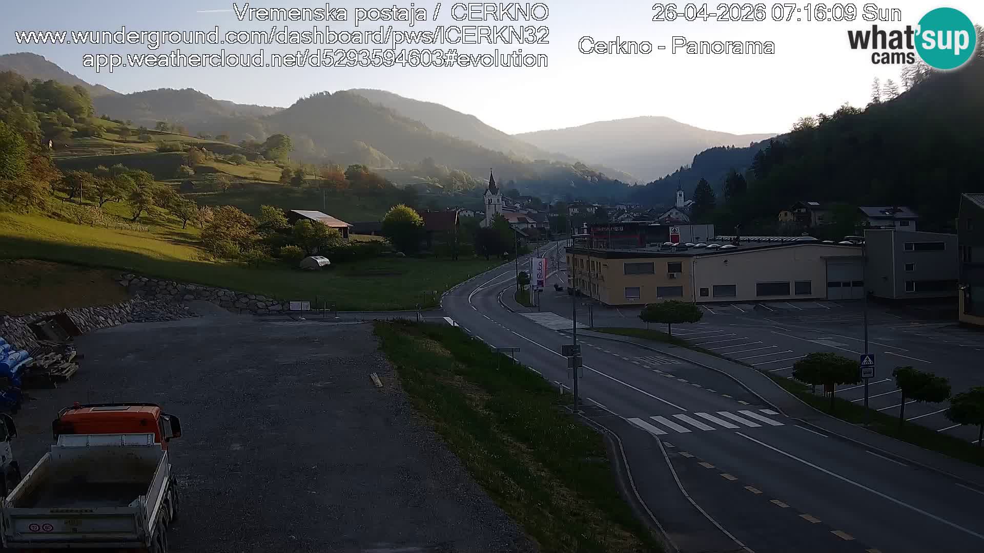 Cerkno city entrance Live Webcam