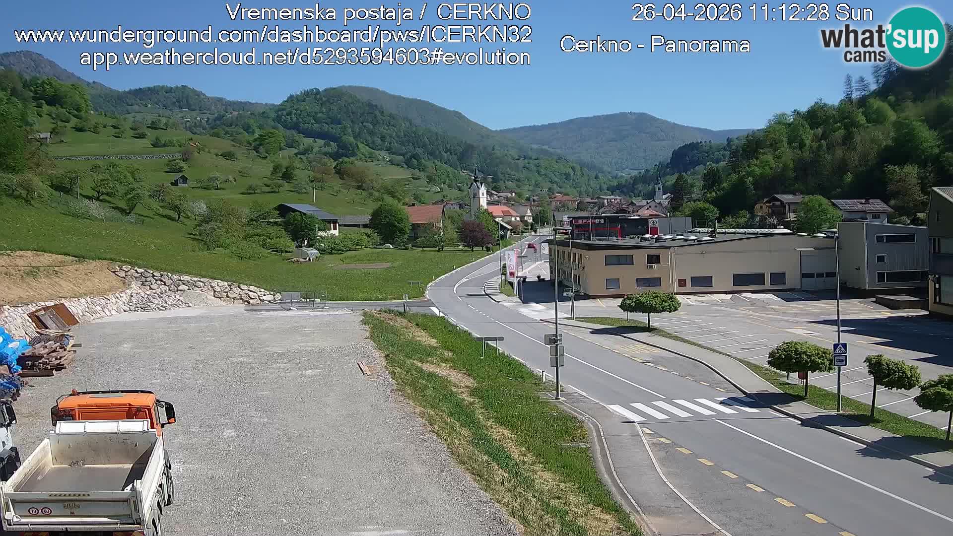 Cerkno city entrance Live Webcam