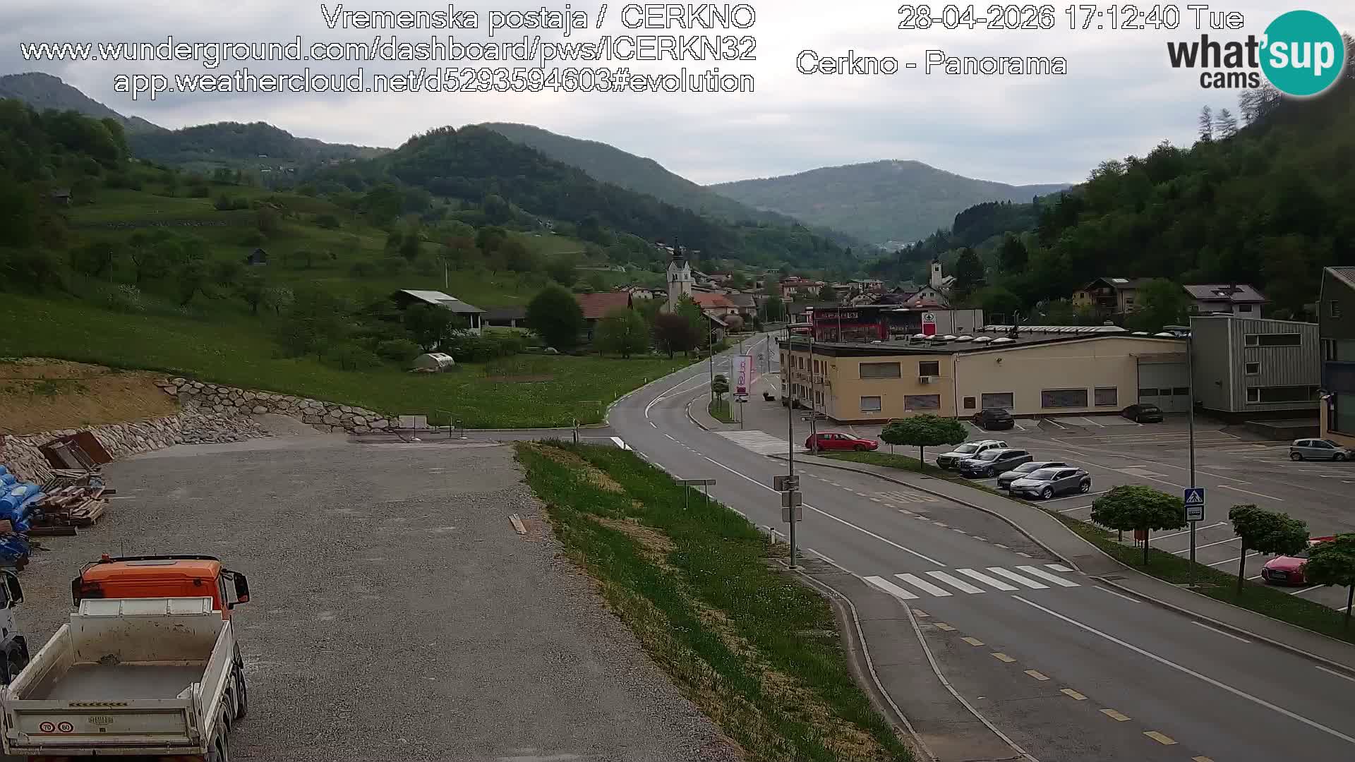 Cerkno city entrance Live Webcam