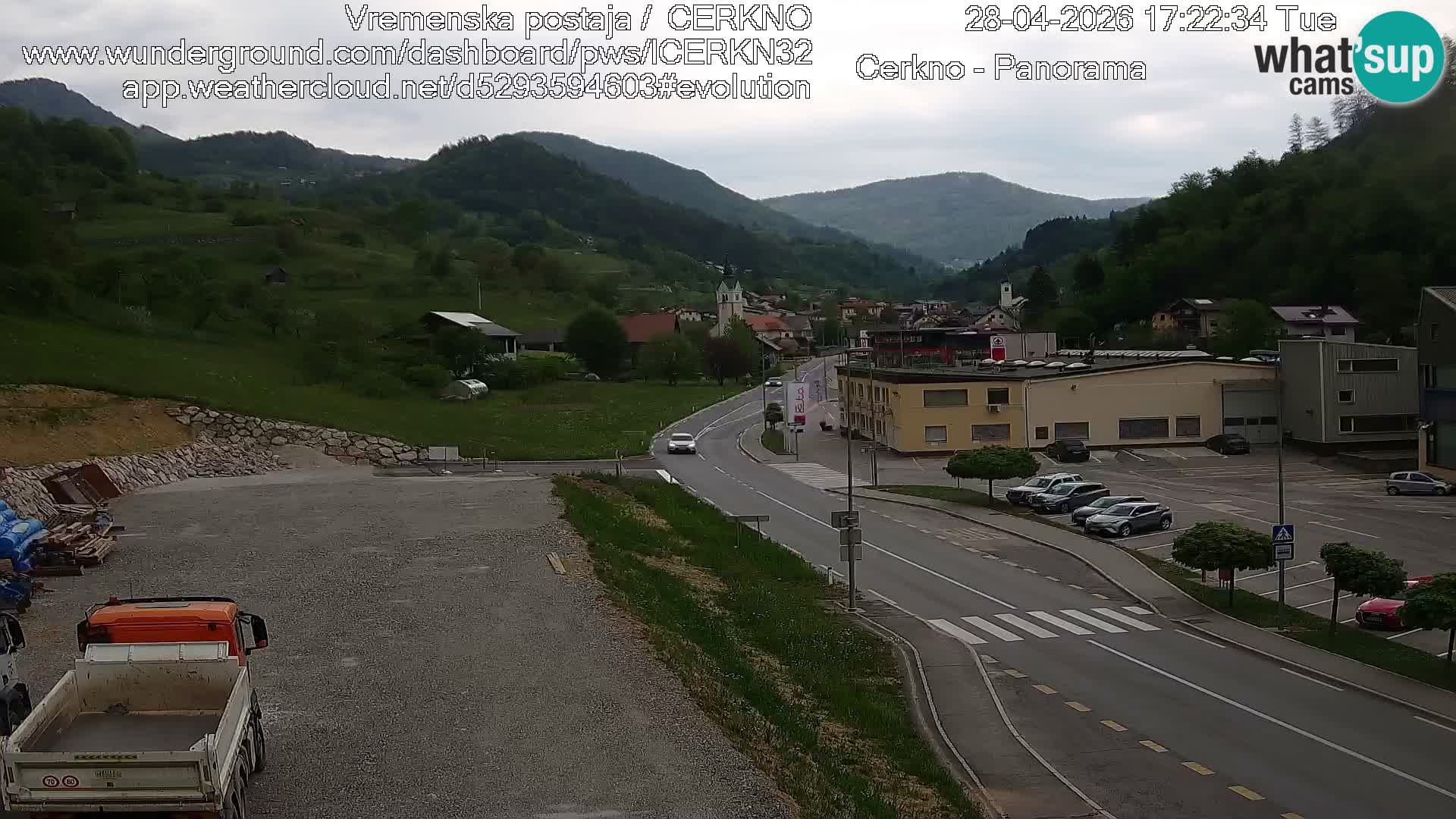 Cerkno city entrance Live Webcam
