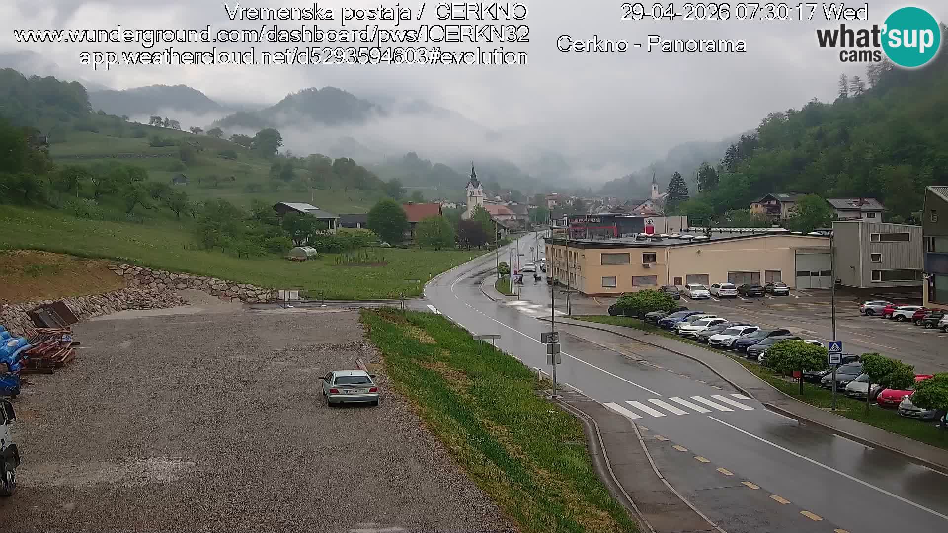 Webcam en direct – Entrée de la ville de Cerkno
