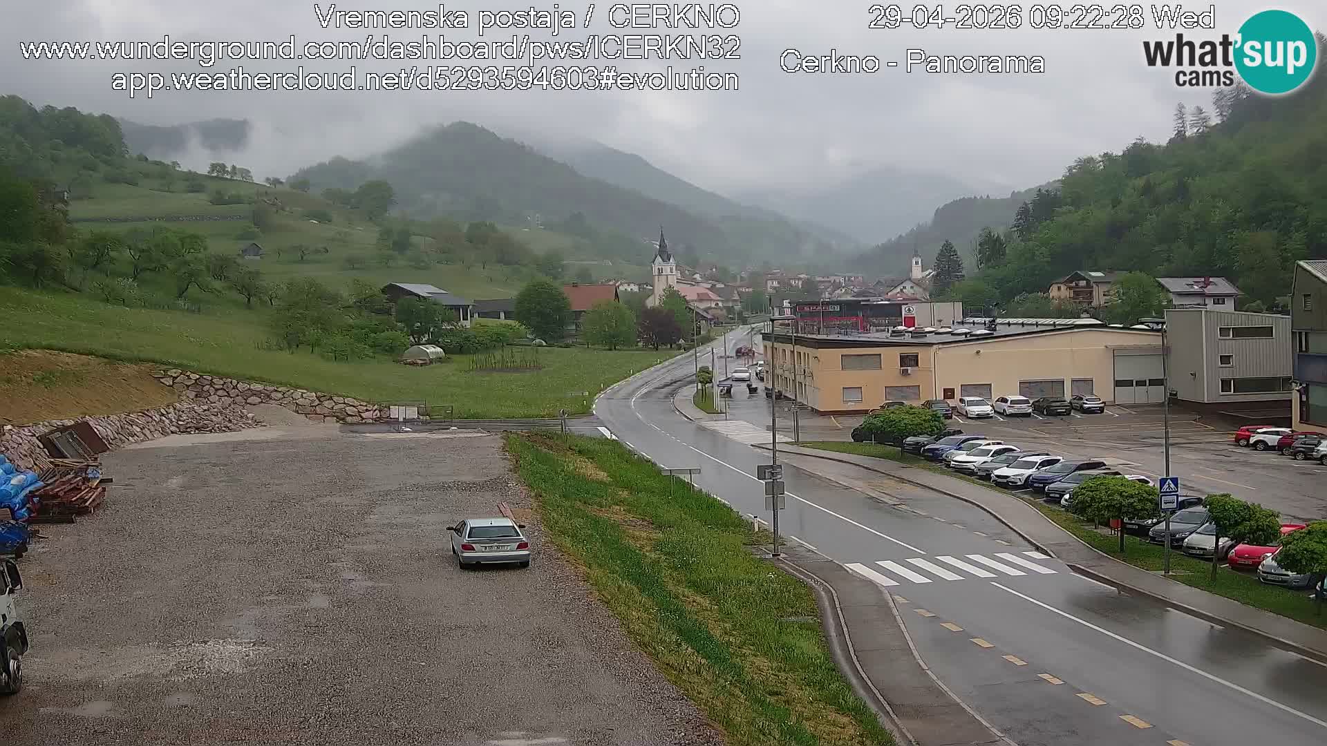 Cerkno city entrance Live Webcam