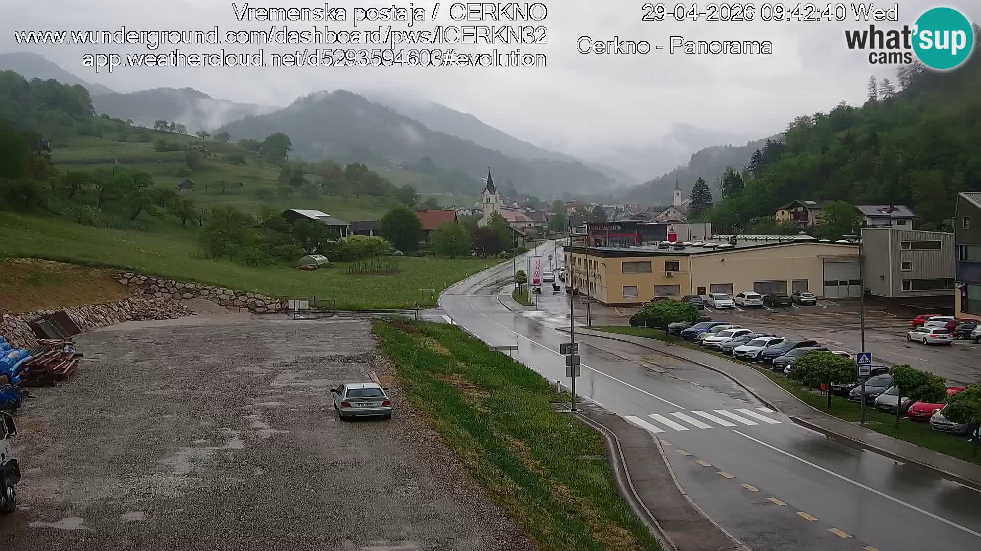 Webcam en direct – Entrée de la ville de Cerkno