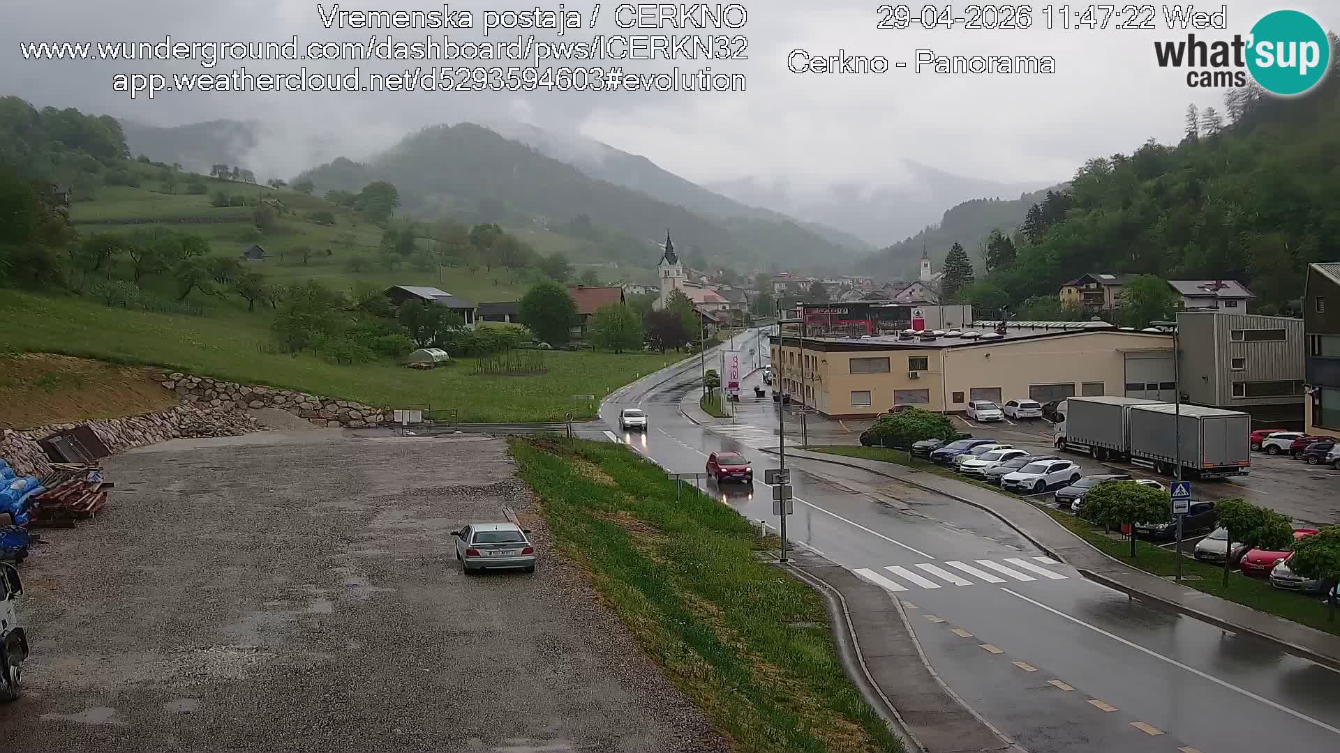 Webcam en direct – Entrée de la ville de Cerkno