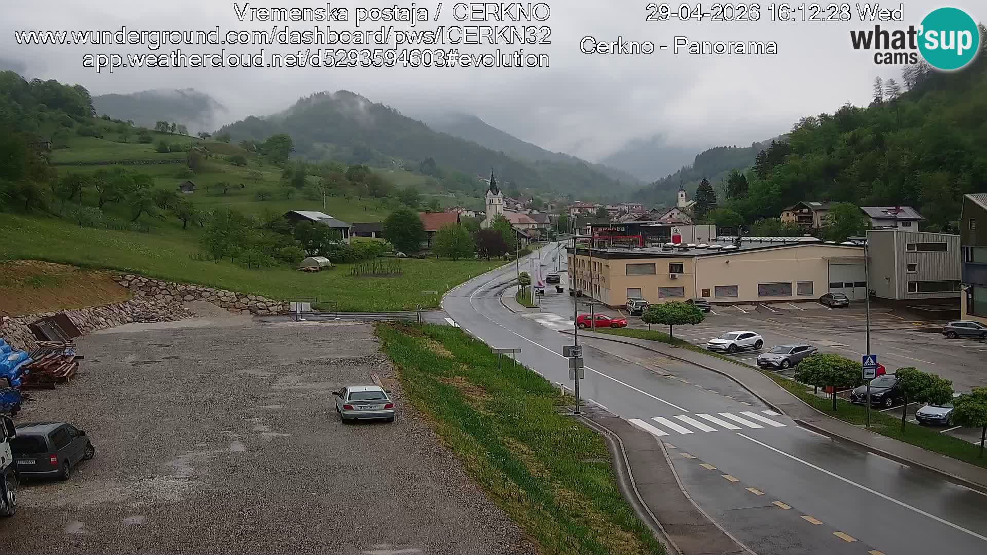 Webcam en direct – Entrée de la ville de Cerkno