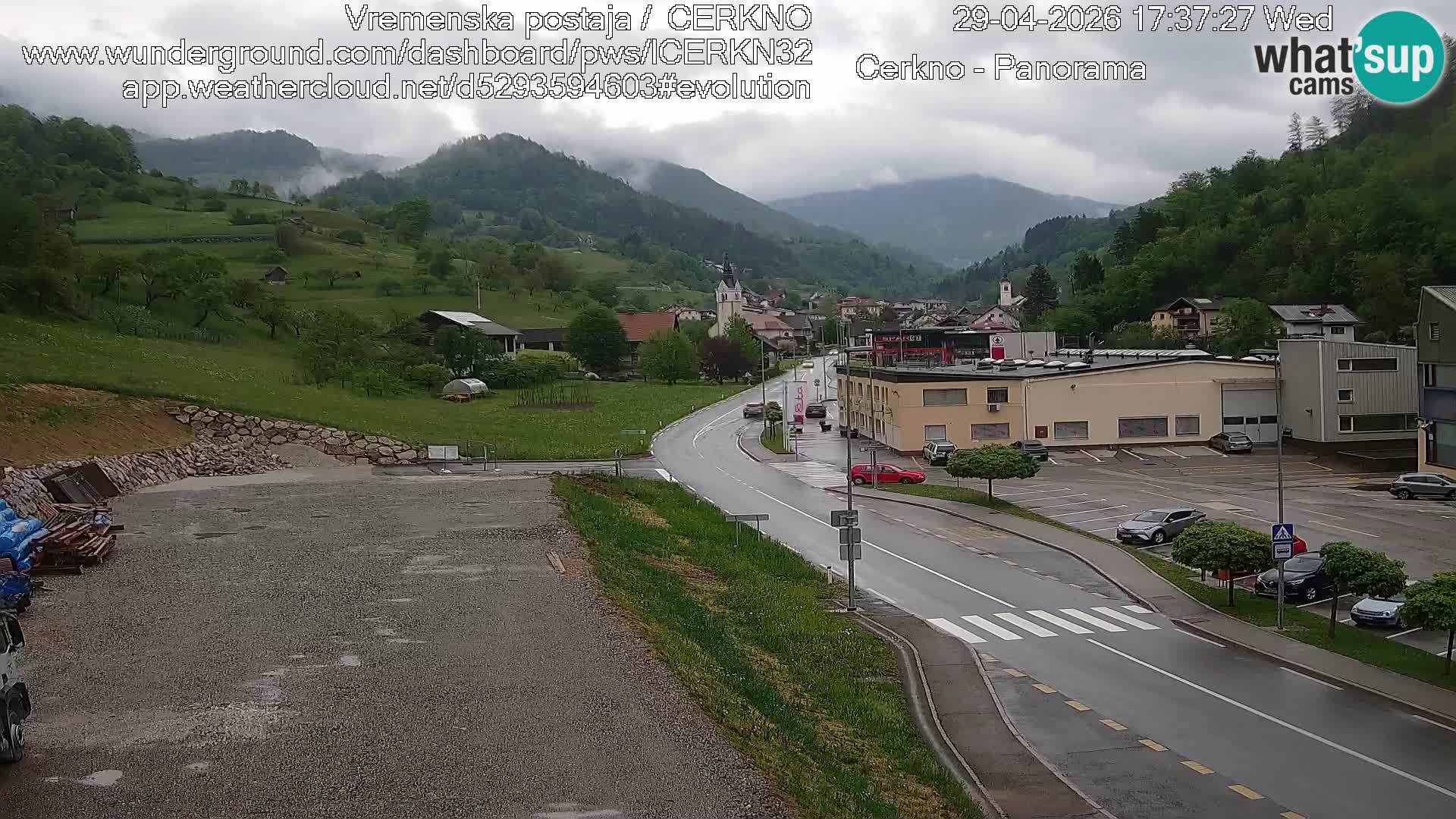 Cerkno city entrance Live Webcam