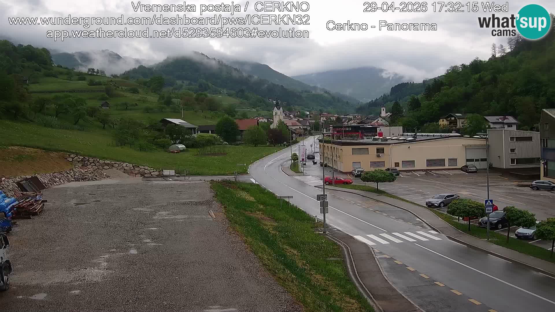 Cerkno city entrance Live Webcam