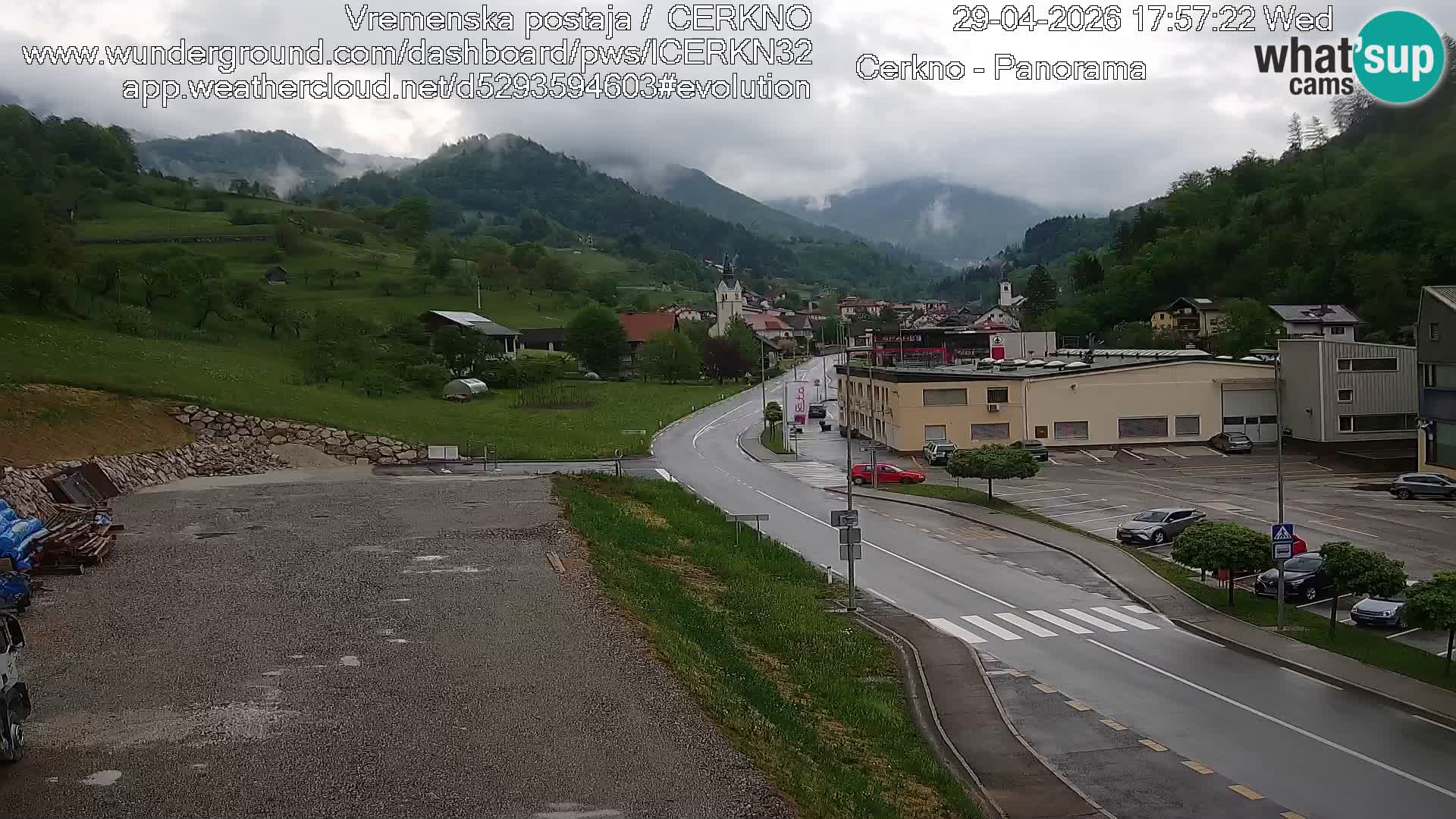Cerkno city entrance Live Webcam