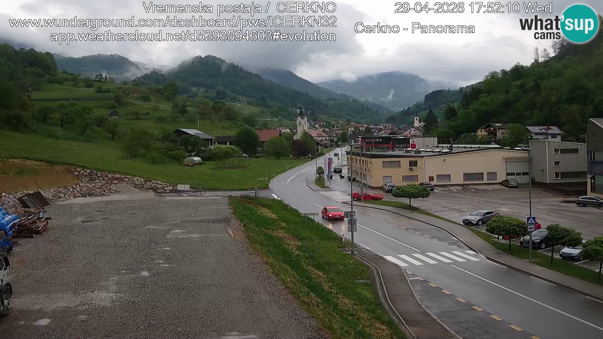 Webcam en direct – Entrée de la ville de Cerkno