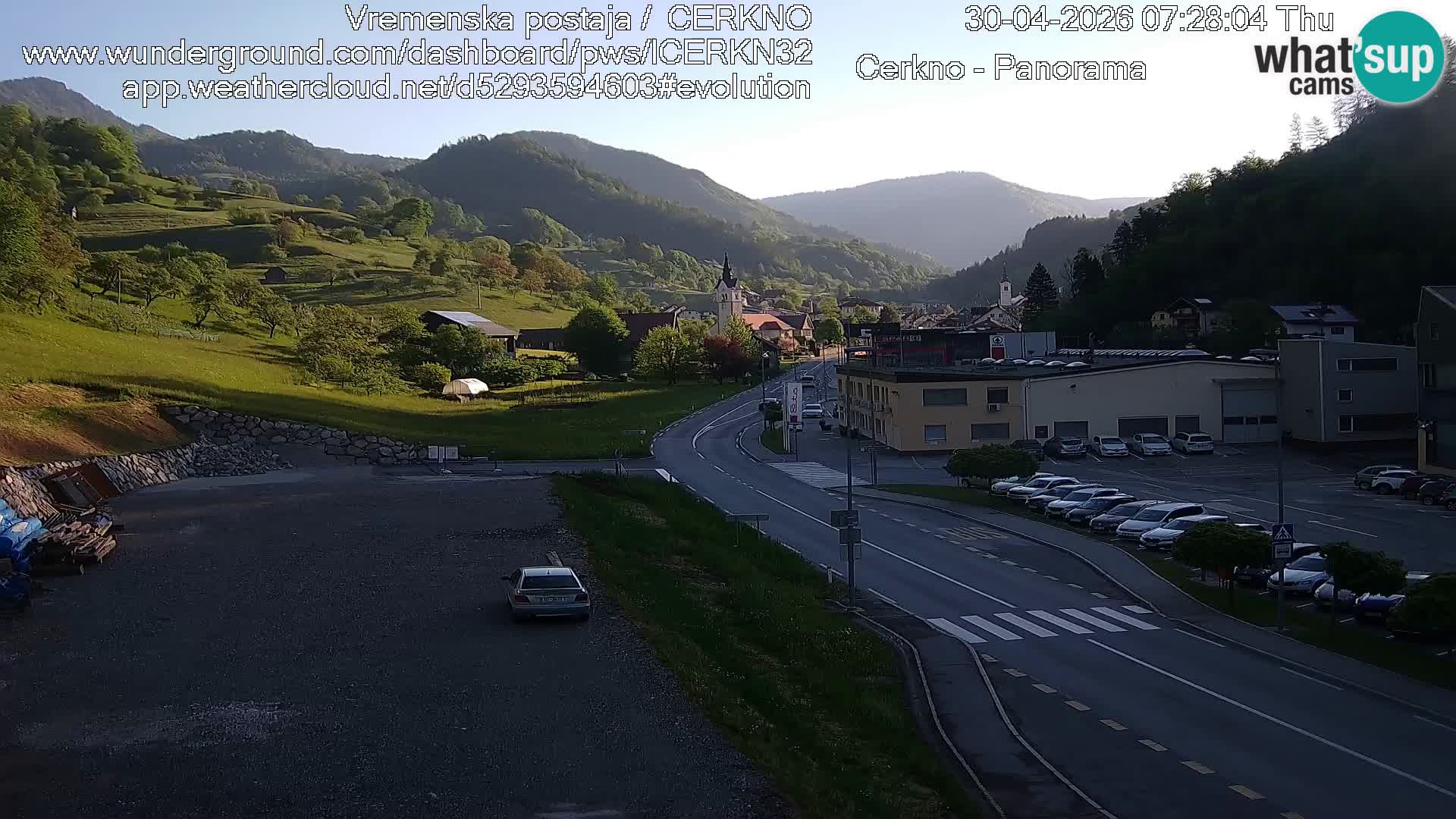 Cerkno city entrance Live Webcam