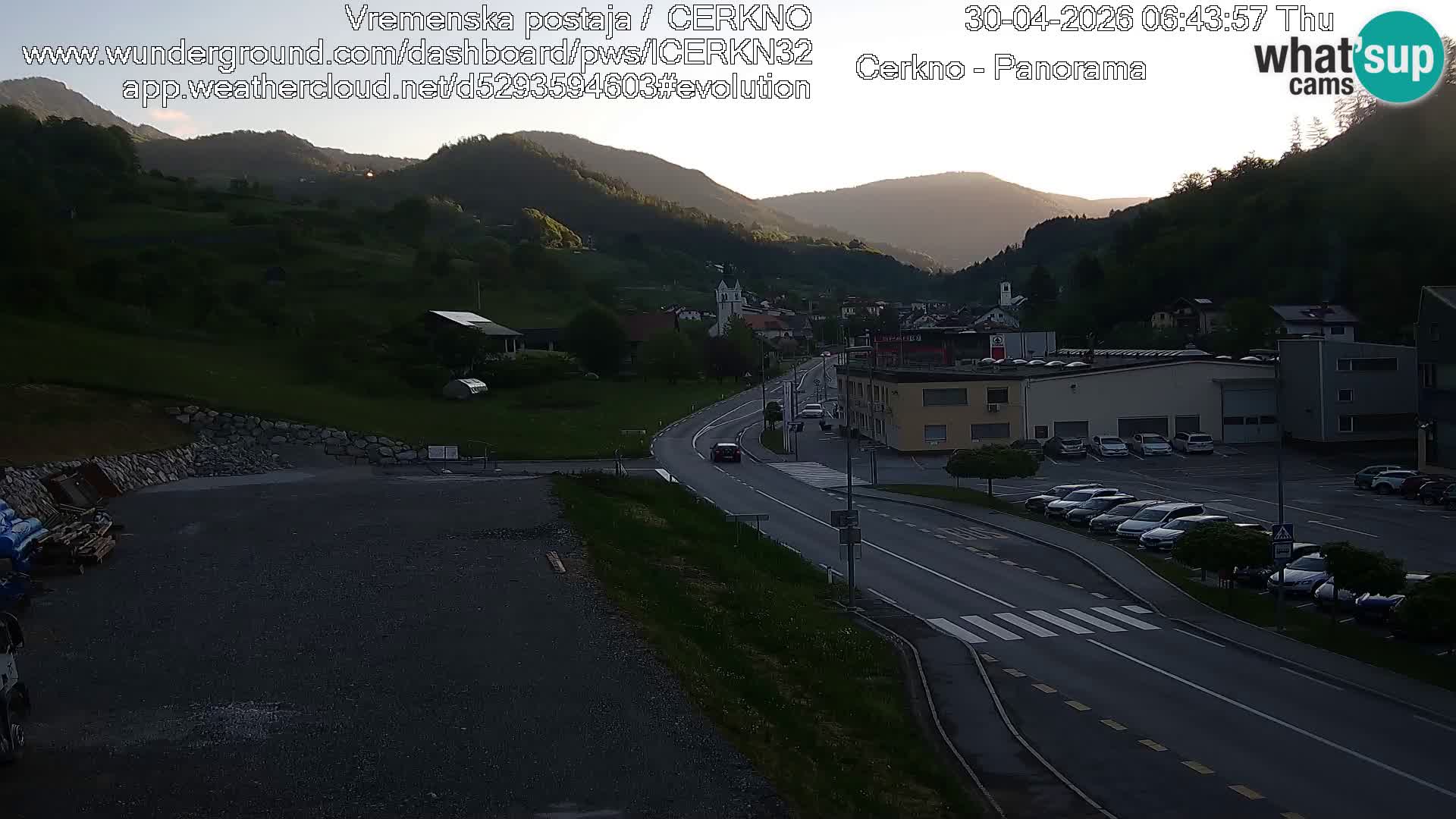 Cerkno city entrance Live Webcam