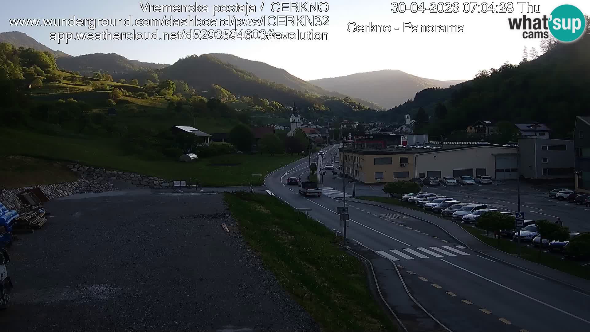 Cerkno city entrance Live Webcam