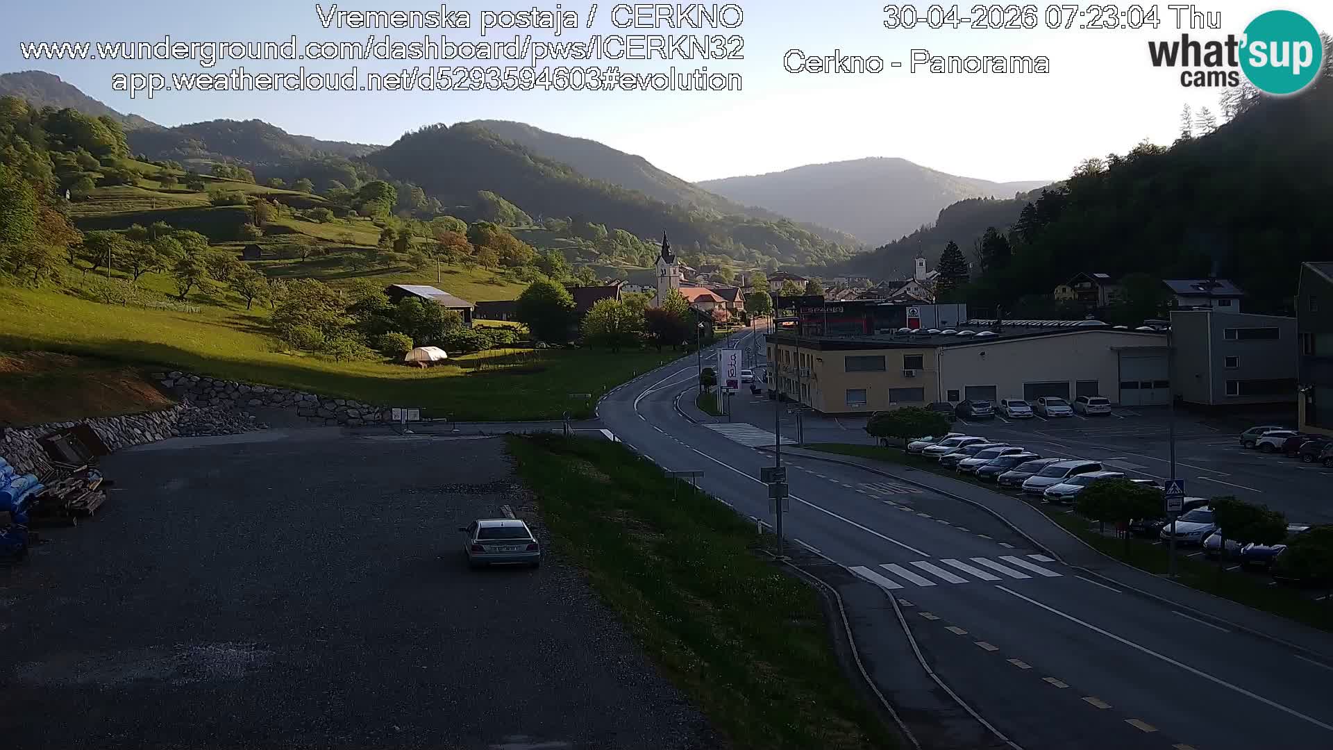 Cerkno city entrance Live Webcam