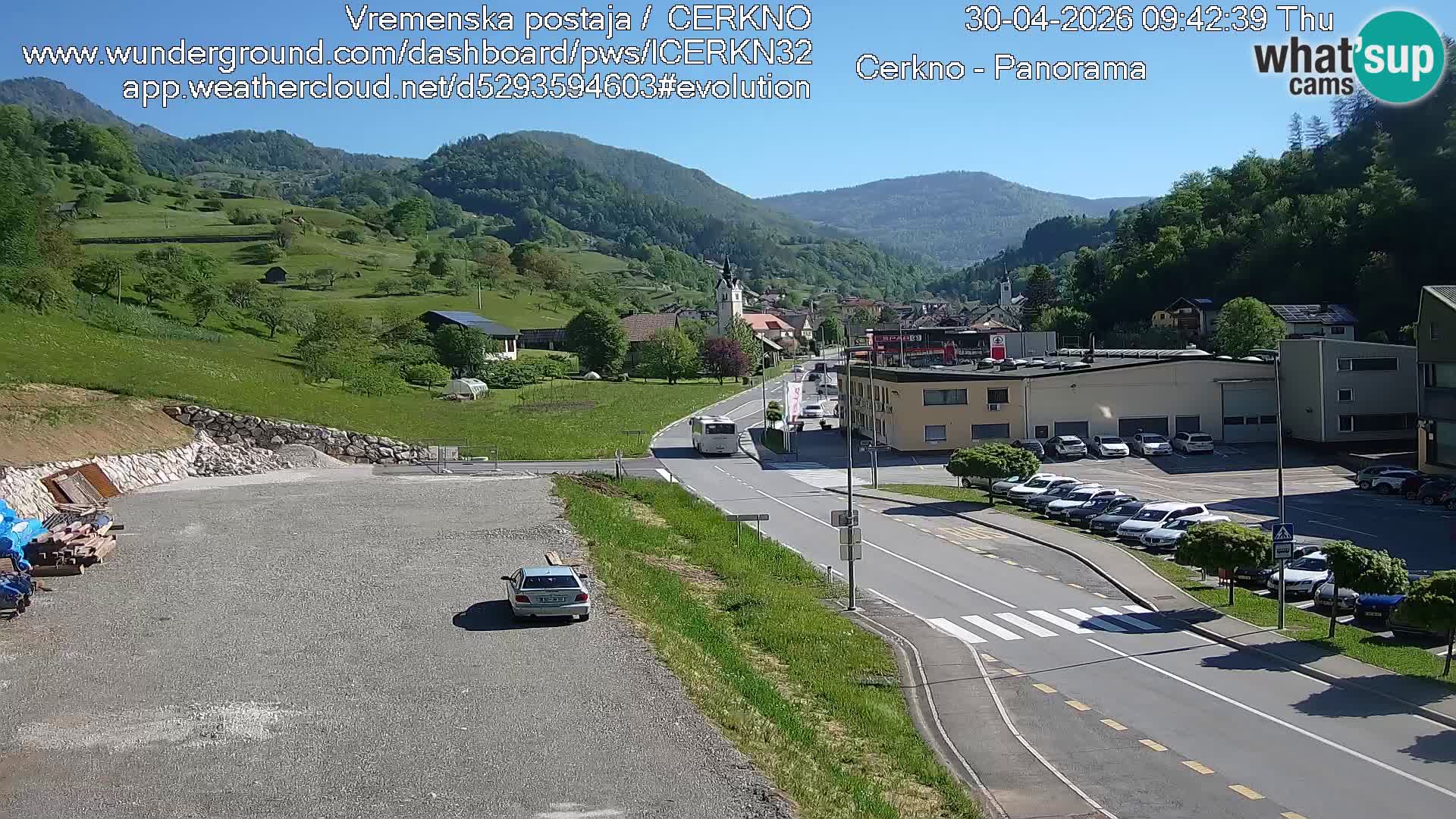 Cerkno city entrance Live Webcam