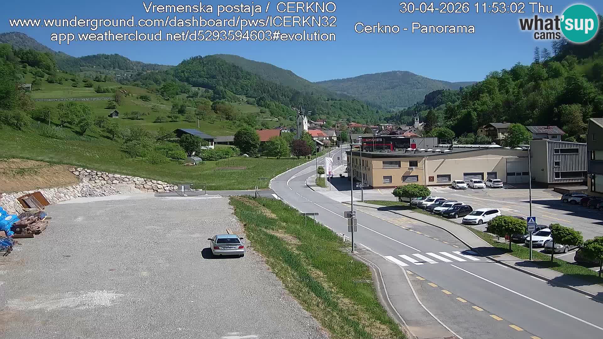 Webcam en direct – Entrée de la ville de Cerkno