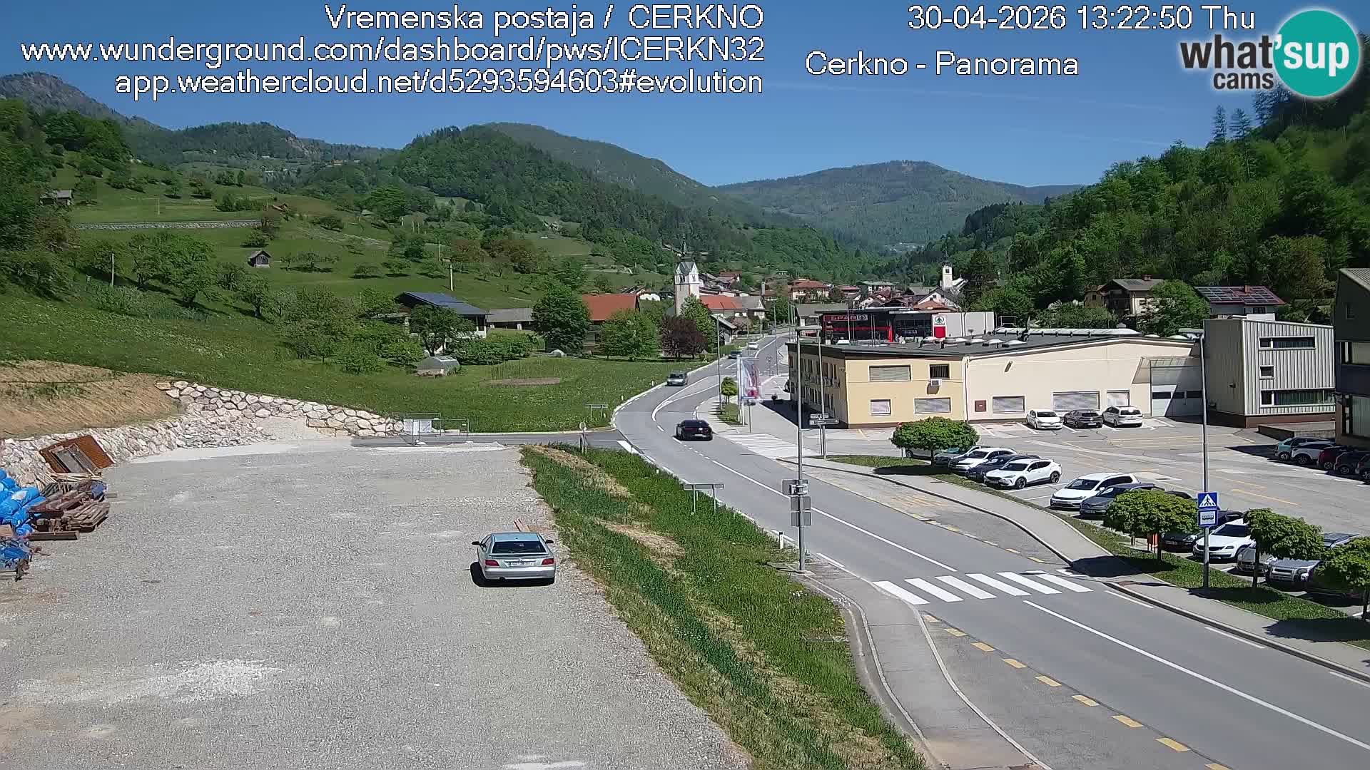 Webcam en direct – Entrée de la ville de Cerkno