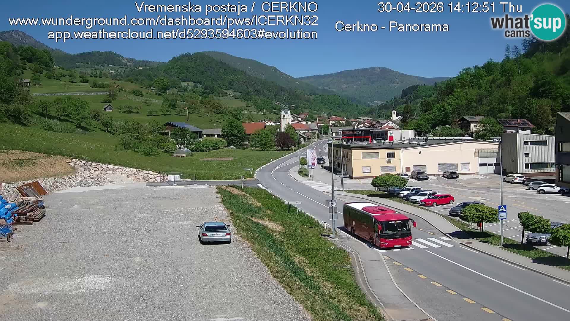 Cerkno city entrance Live Webcam