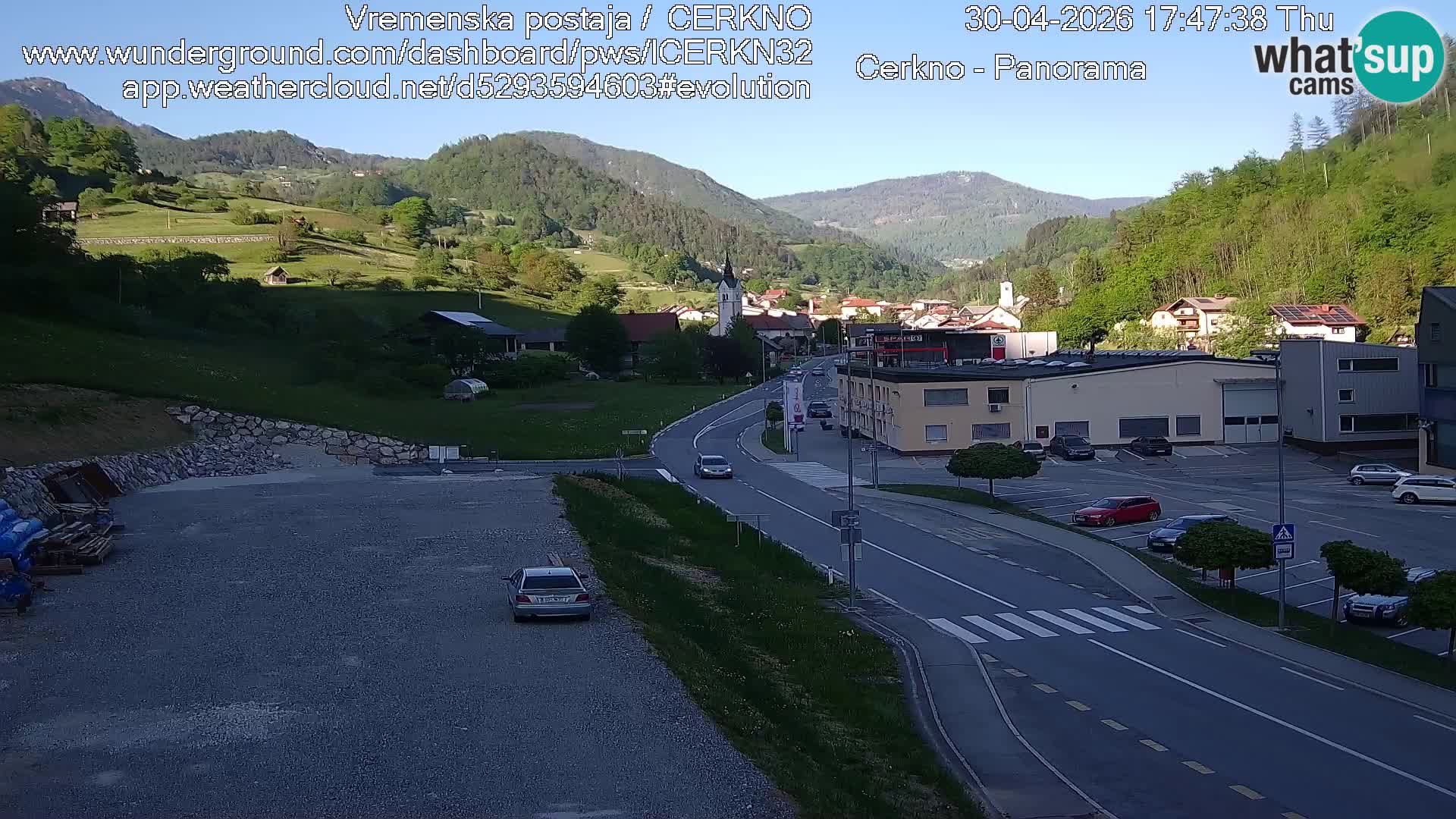 Cerkno city entrance Live Webcam